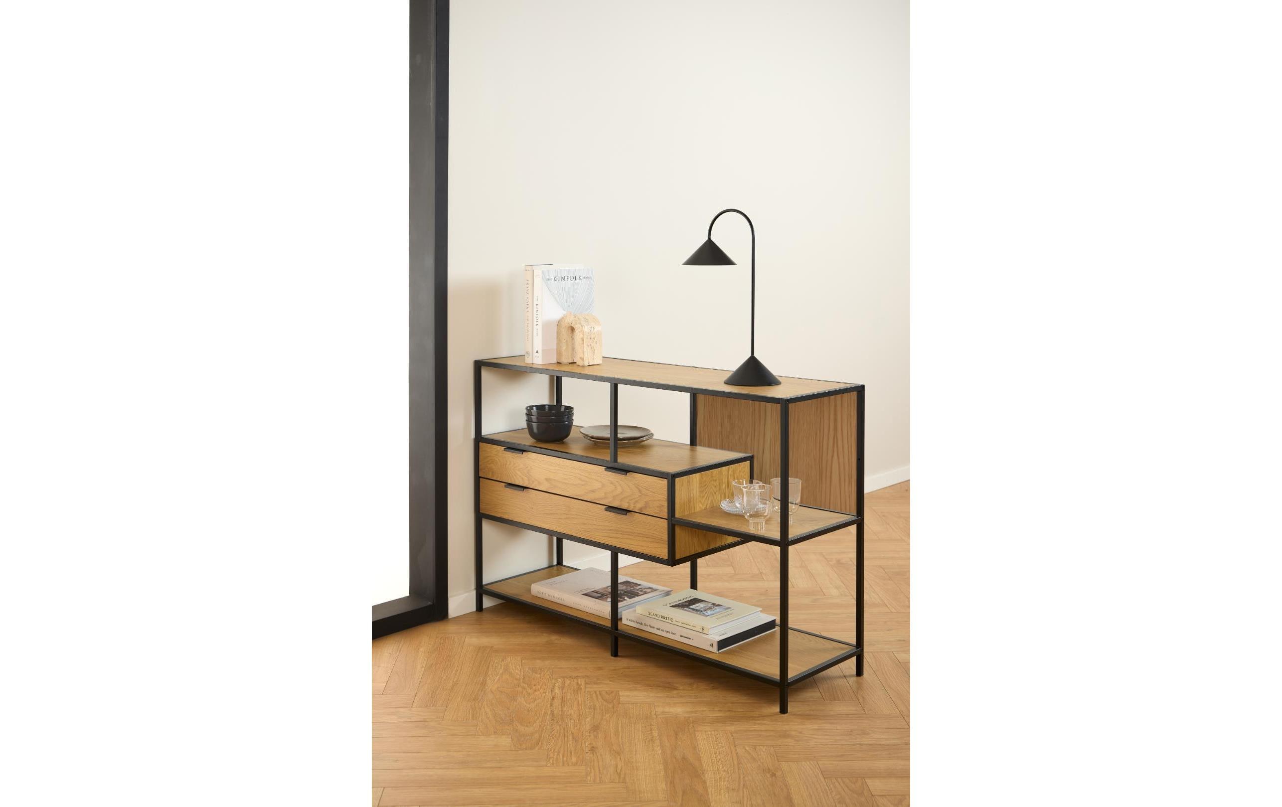 AC Design Regal Seaford Braun, 114 x 35 x 78 cm