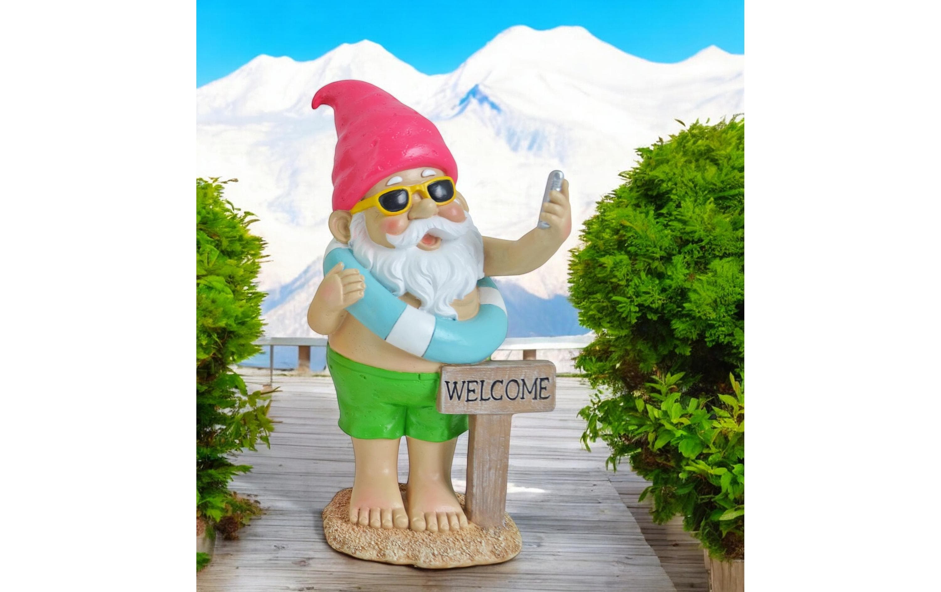 Dameco Dekofigur Gartenzwerg Beach Welcome