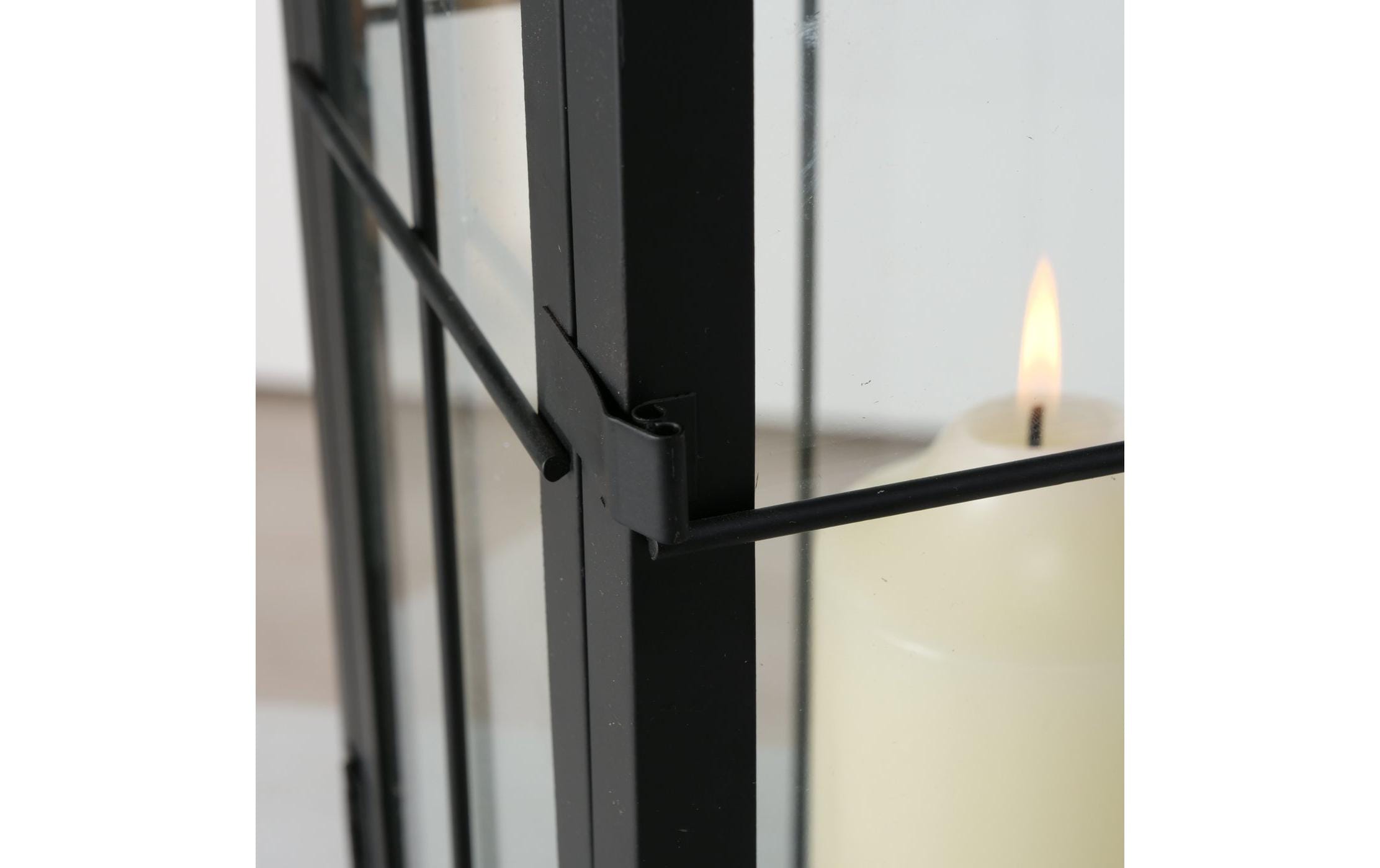 Boltze Laterne Arizona 2-teilig, Schwarz/Transparent