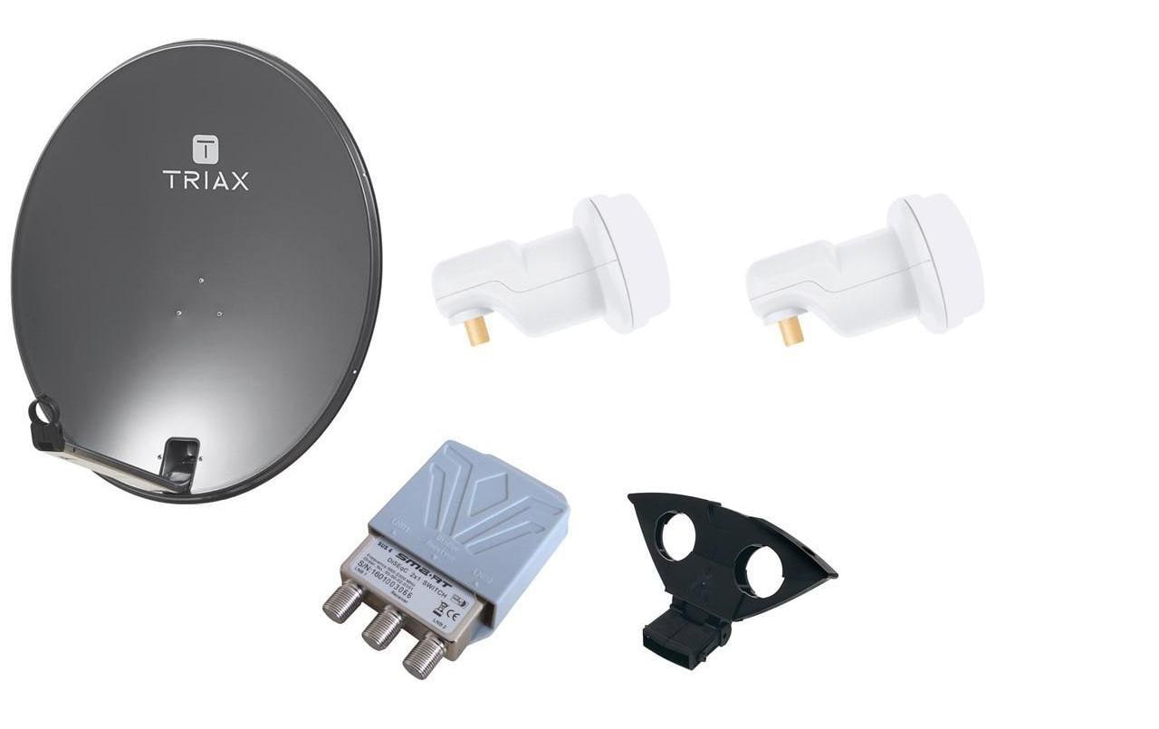 Satelliten TV Zubehör SAT Antenne Set (Einsteiger-Angebot) Anthrazit