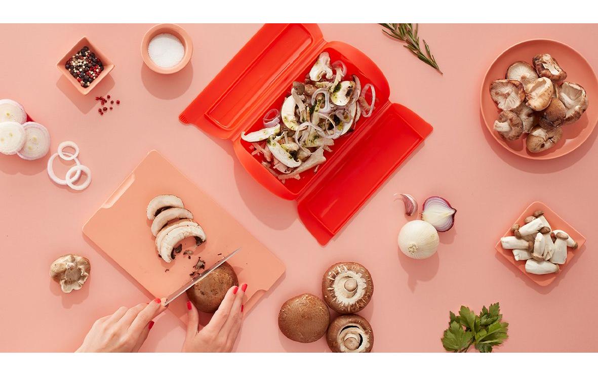 Lékué Mikrowellen-Dampfgarer Rot