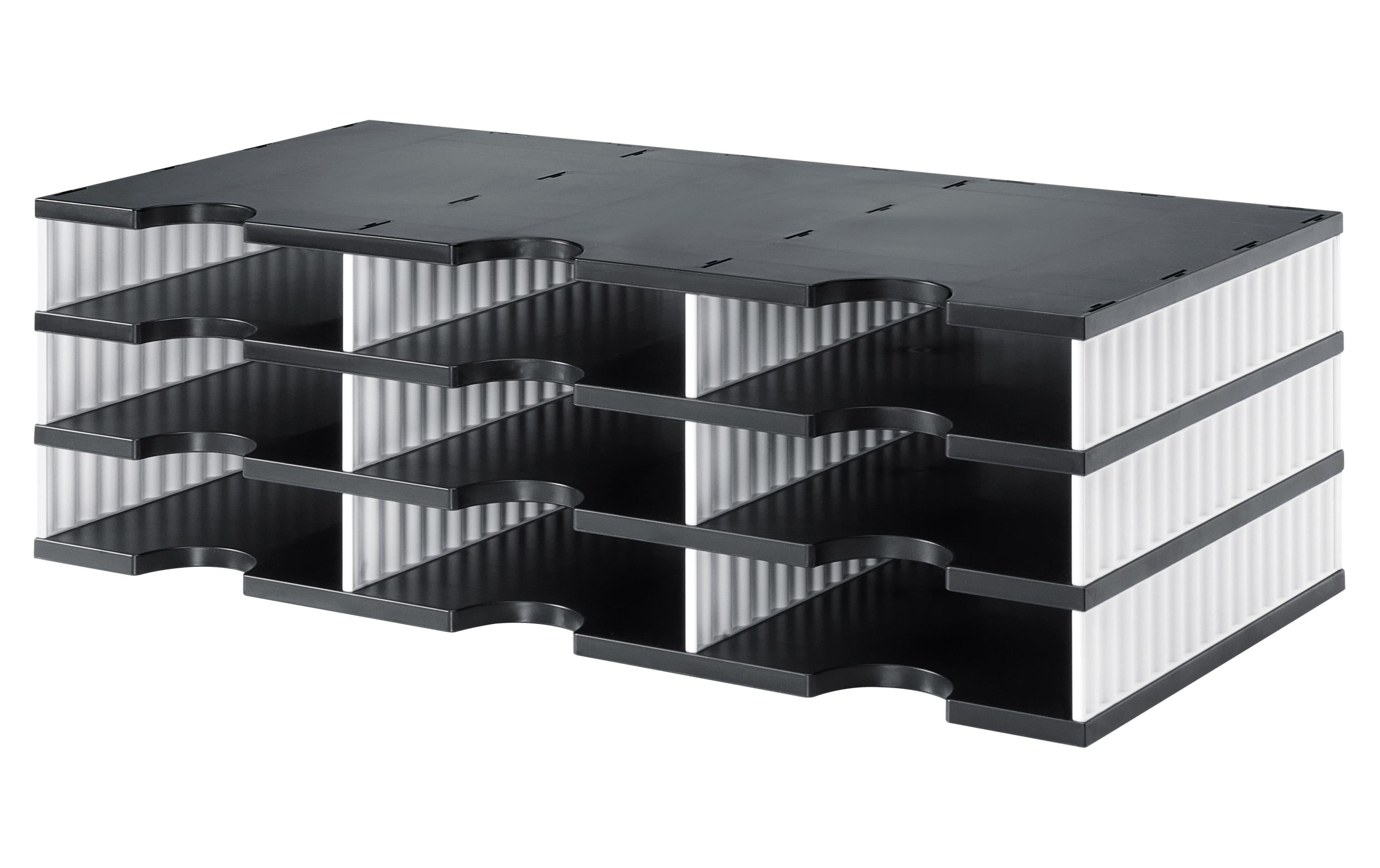 Styro Dokumentenablage styrodoc trio Standard, Schwarz, 9 Fächer