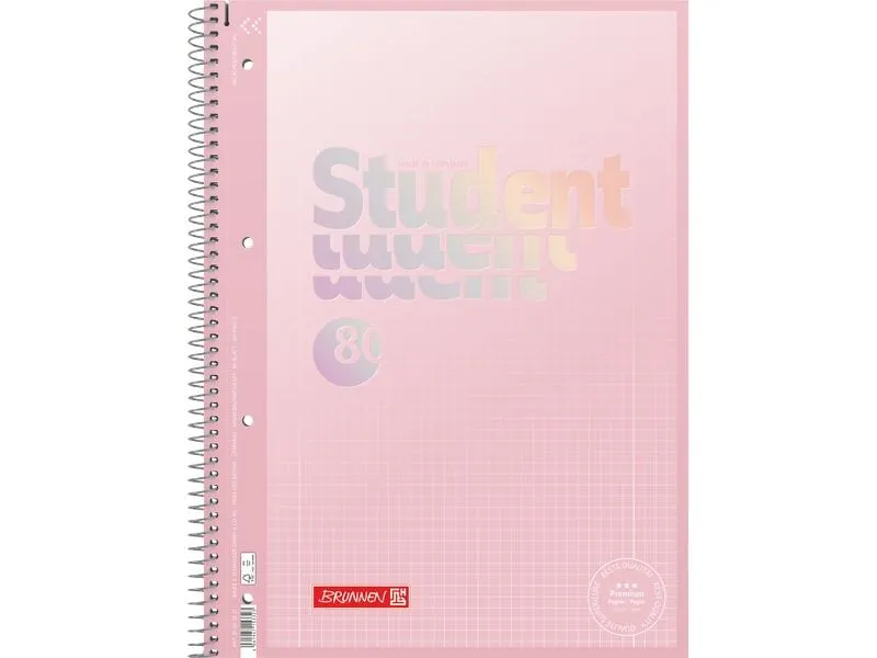 Brunnen Notizheft Premium Colour Code A4, kariert, 80 Blatt, Rosa