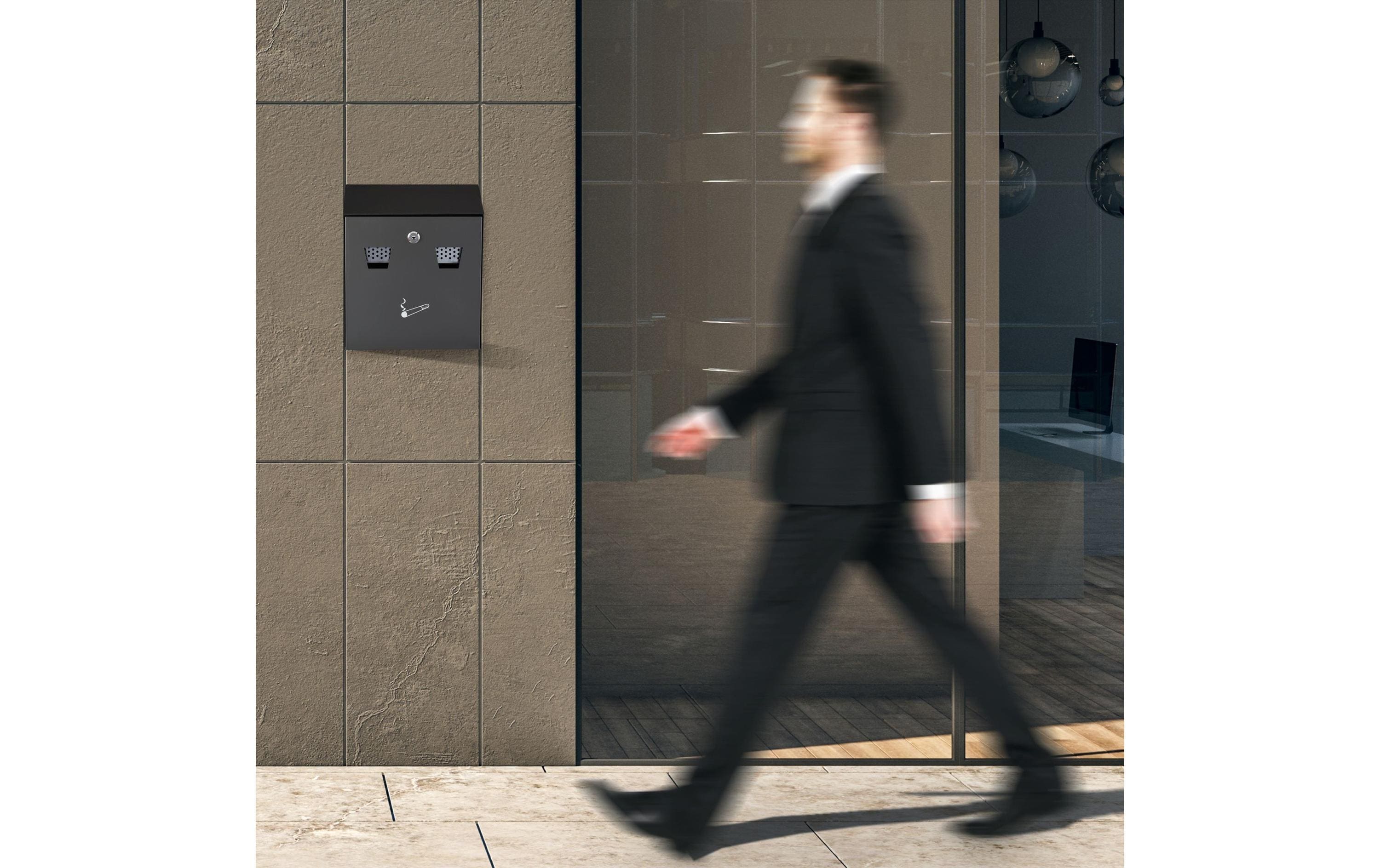 relaxdays Wandascher für aussen Schwarz/Silber