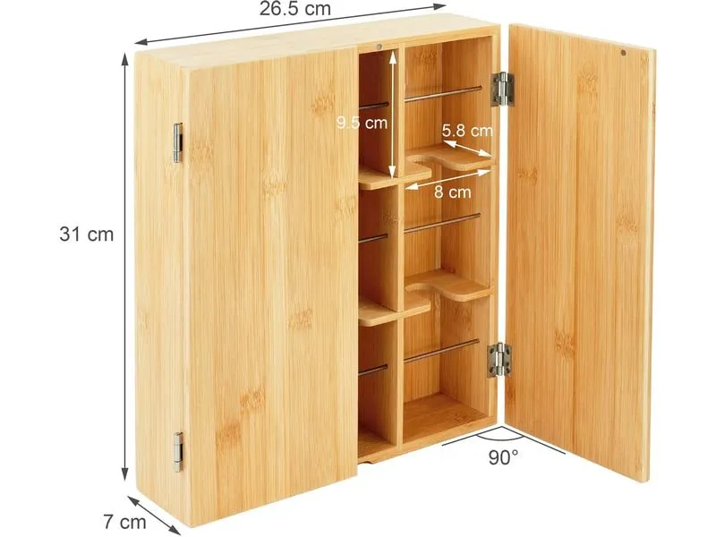 relaxdays Teebeutel-Box Hellbraun