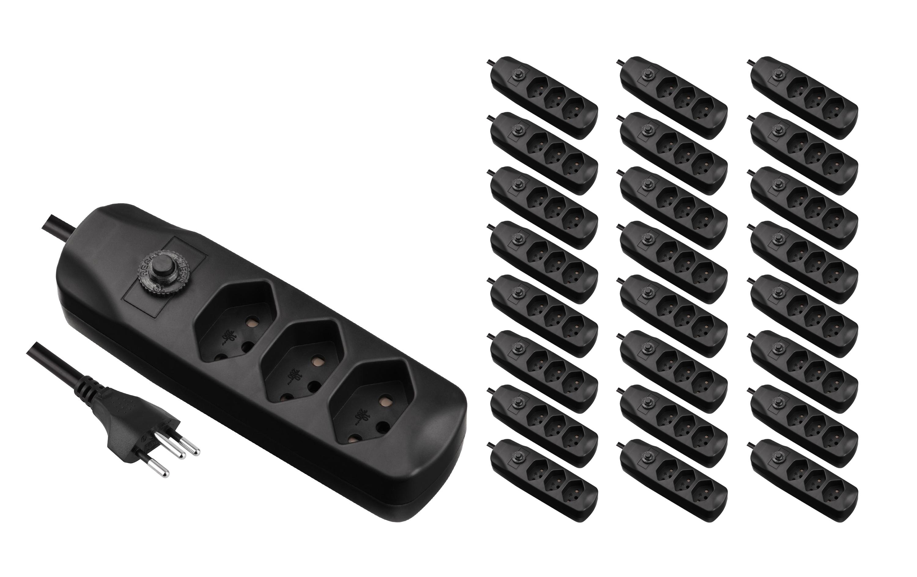 FURBER.power Steckdosenleiste mit Überlastschutz 3x T13, 25 Stück