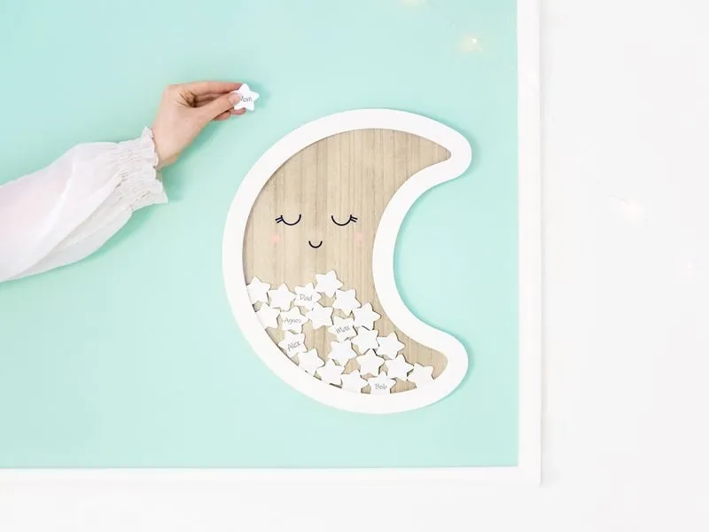 Partydeco Gästebuch Mond Weiss Partydeco Gästebuch Mond Weiss