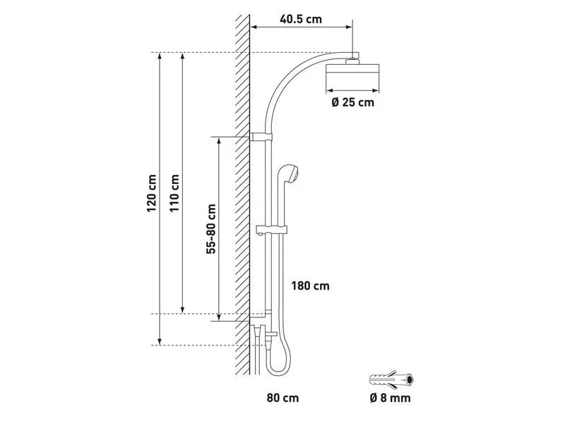 diaqua® Duschsystem Naiad Turn, Verchromt diaqua® Duschsystem Naiad Turn, Verchromt