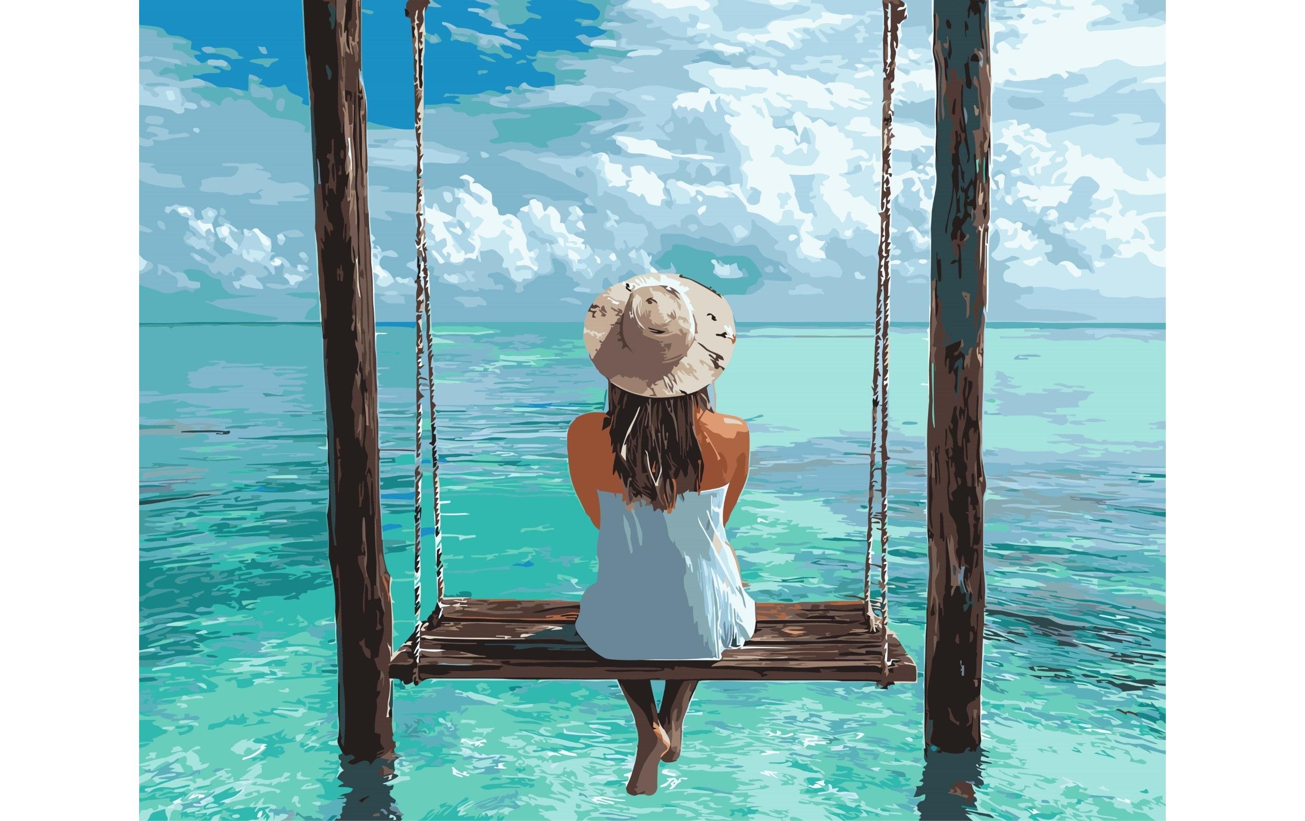 Colorelle Malen nach Zahlen Schaukel am Meer