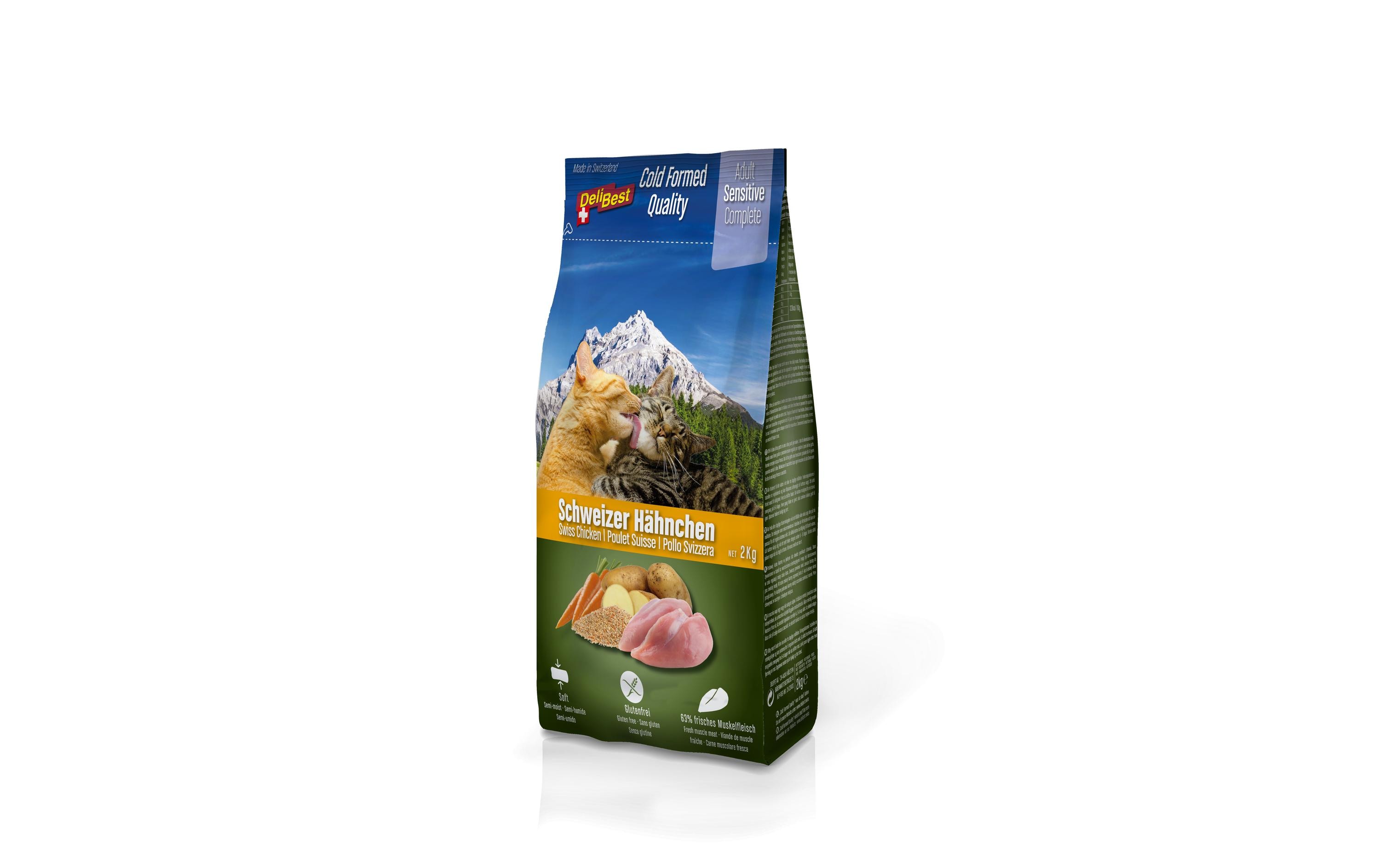 DeliBest Halbfeuchtfutter Premium Complete Sensitive Cat, Huhn, 2 kg