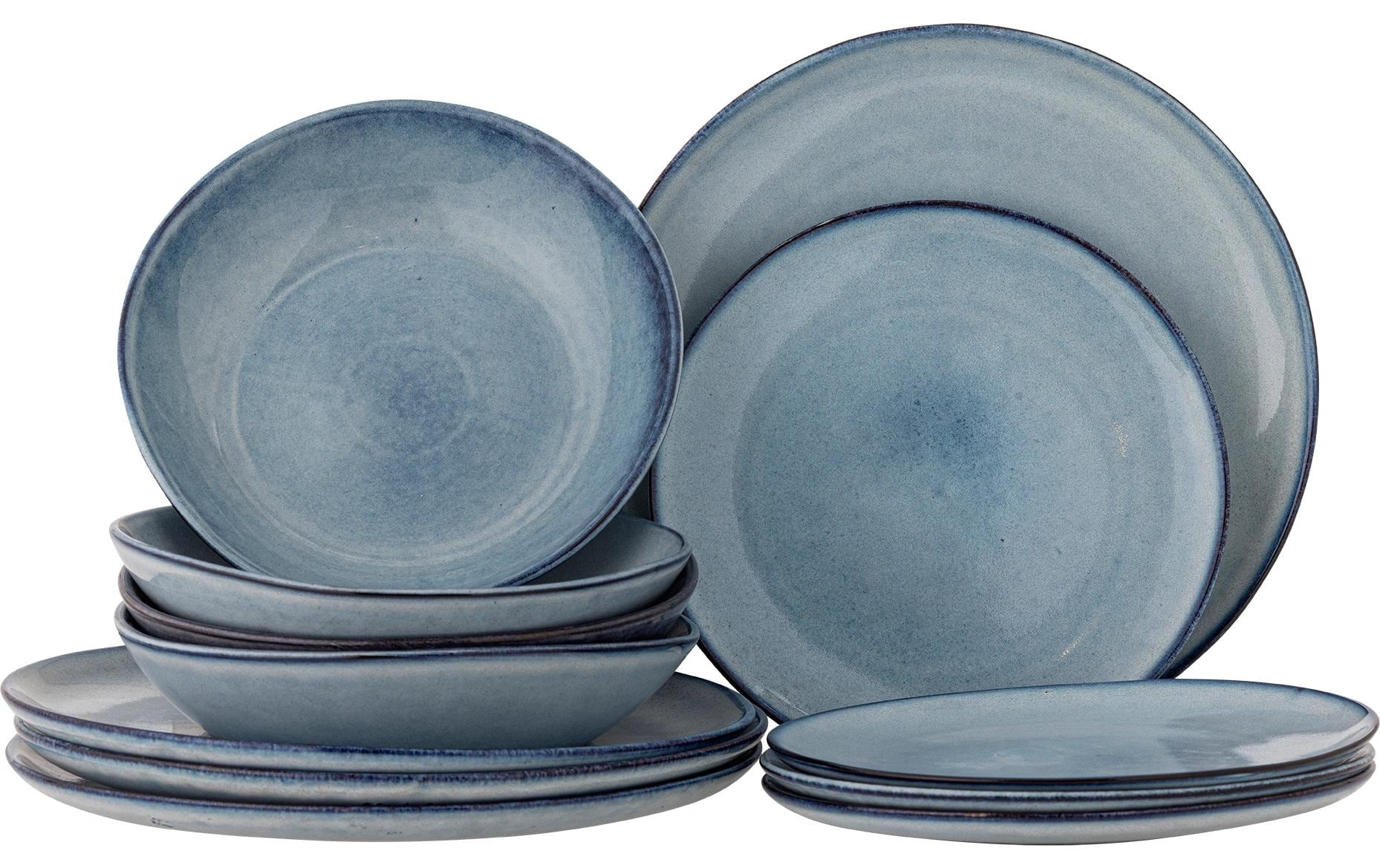 Bloomingville Speise-Service Sandrine 12-teilig, Blau