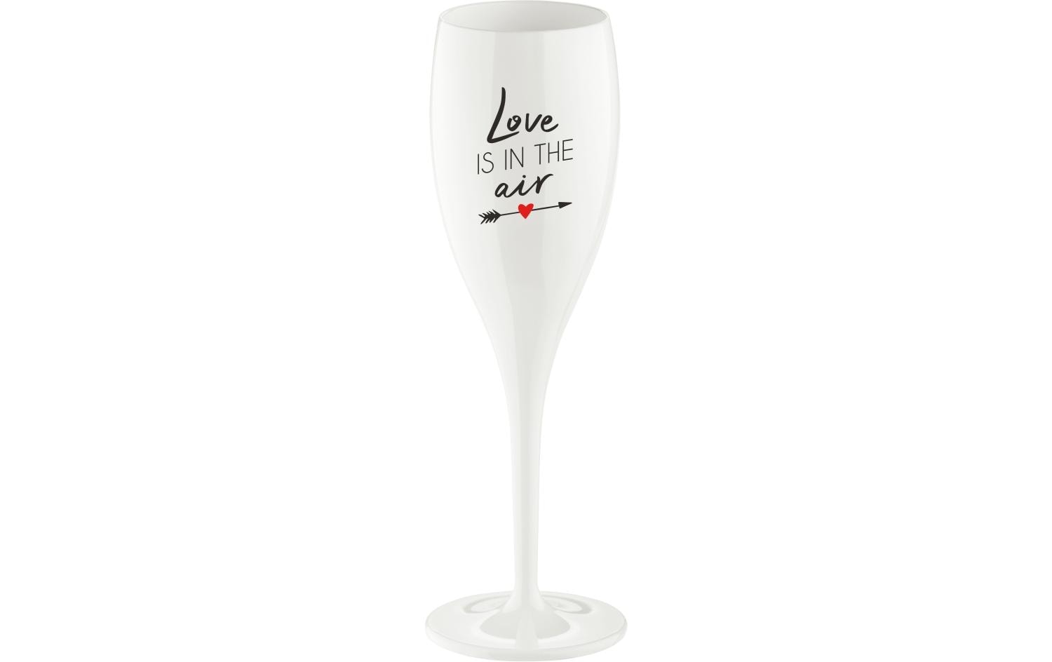Koziol Sektglas Superglas Love is in the air 100 ml, 1 Stück, Weiss