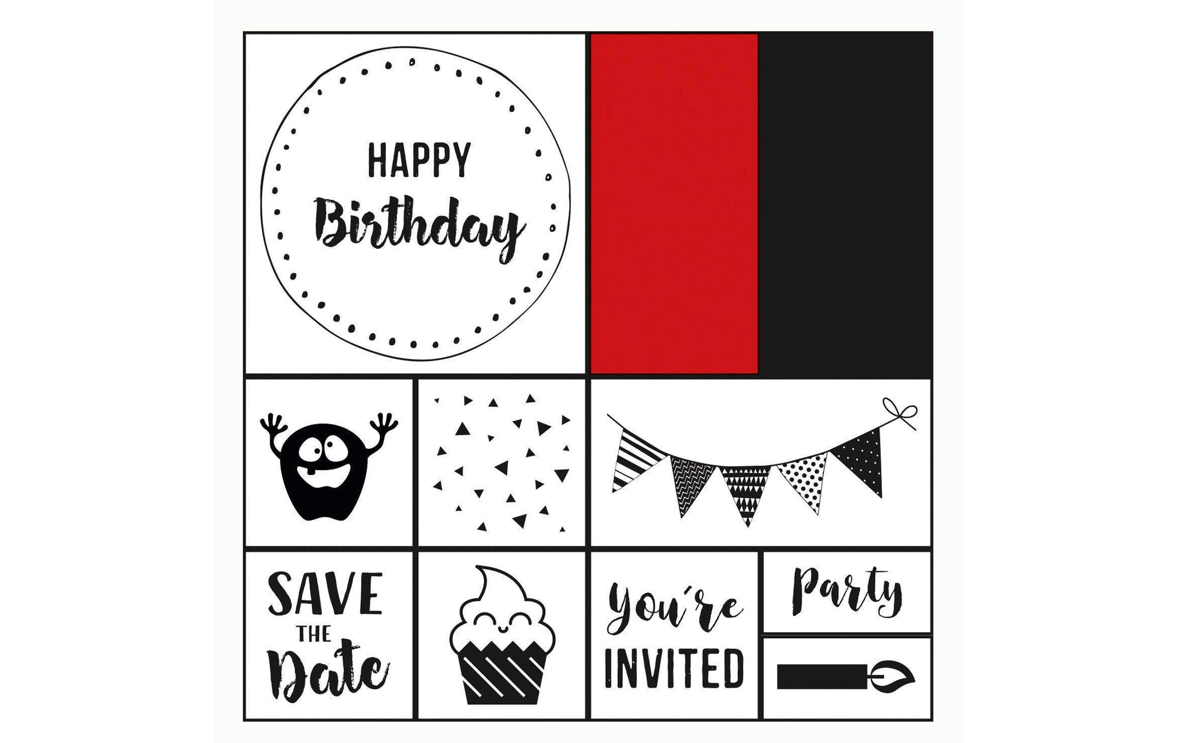 Folia Stempelset Happy Birthday Motiv: Geburtstag