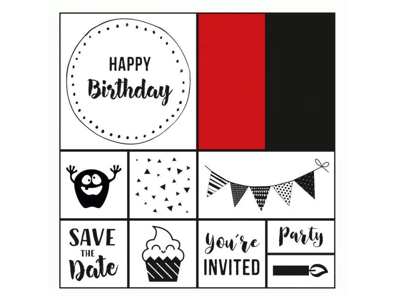Folia Stempelset Happy Birthday Motiv: Geburtstag Folia Stempelset Happy Birthday Motiv: Geburtstag
