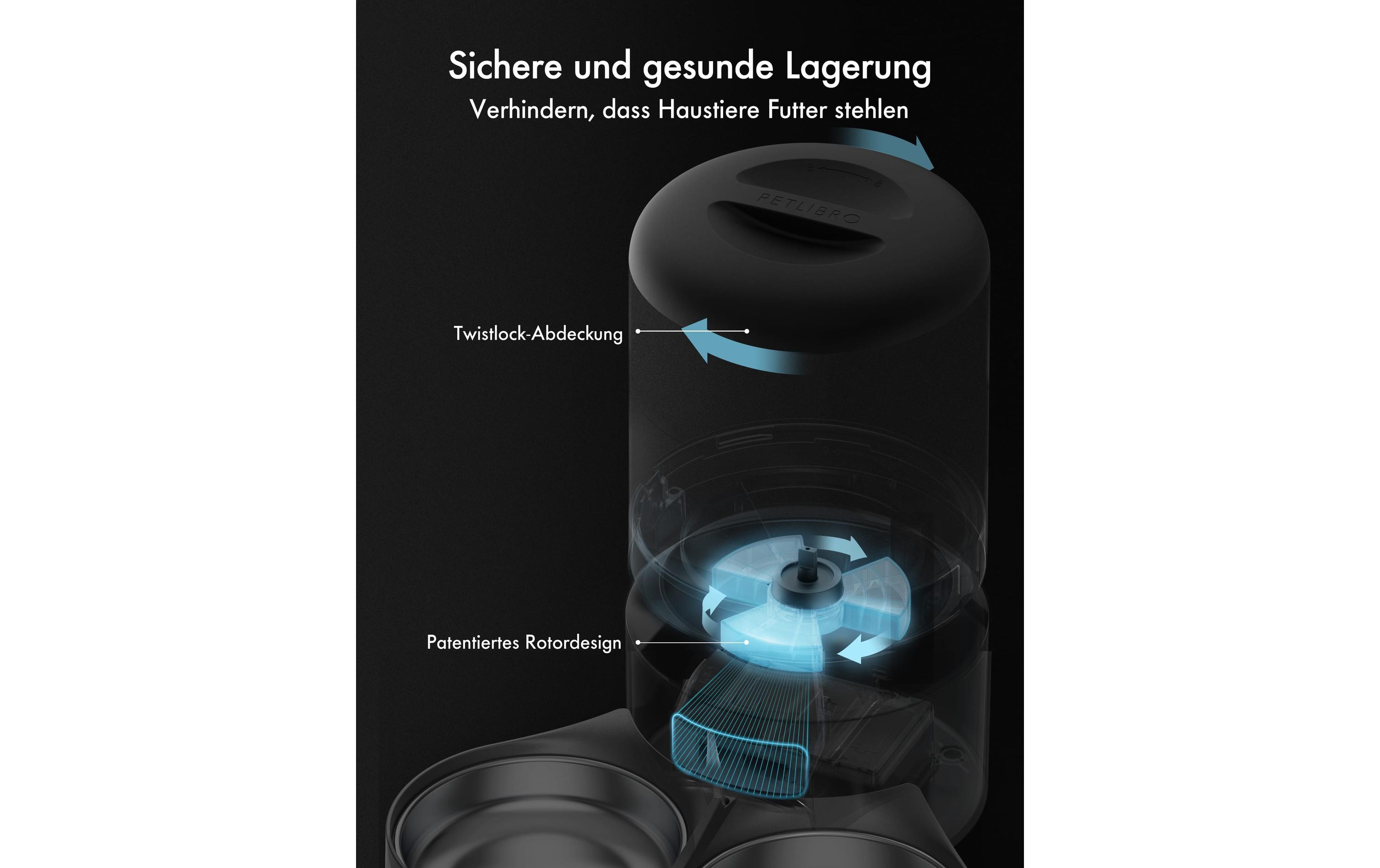 Petlibro Futterautomat Granary Dual Feeder 5 l, Schwarz