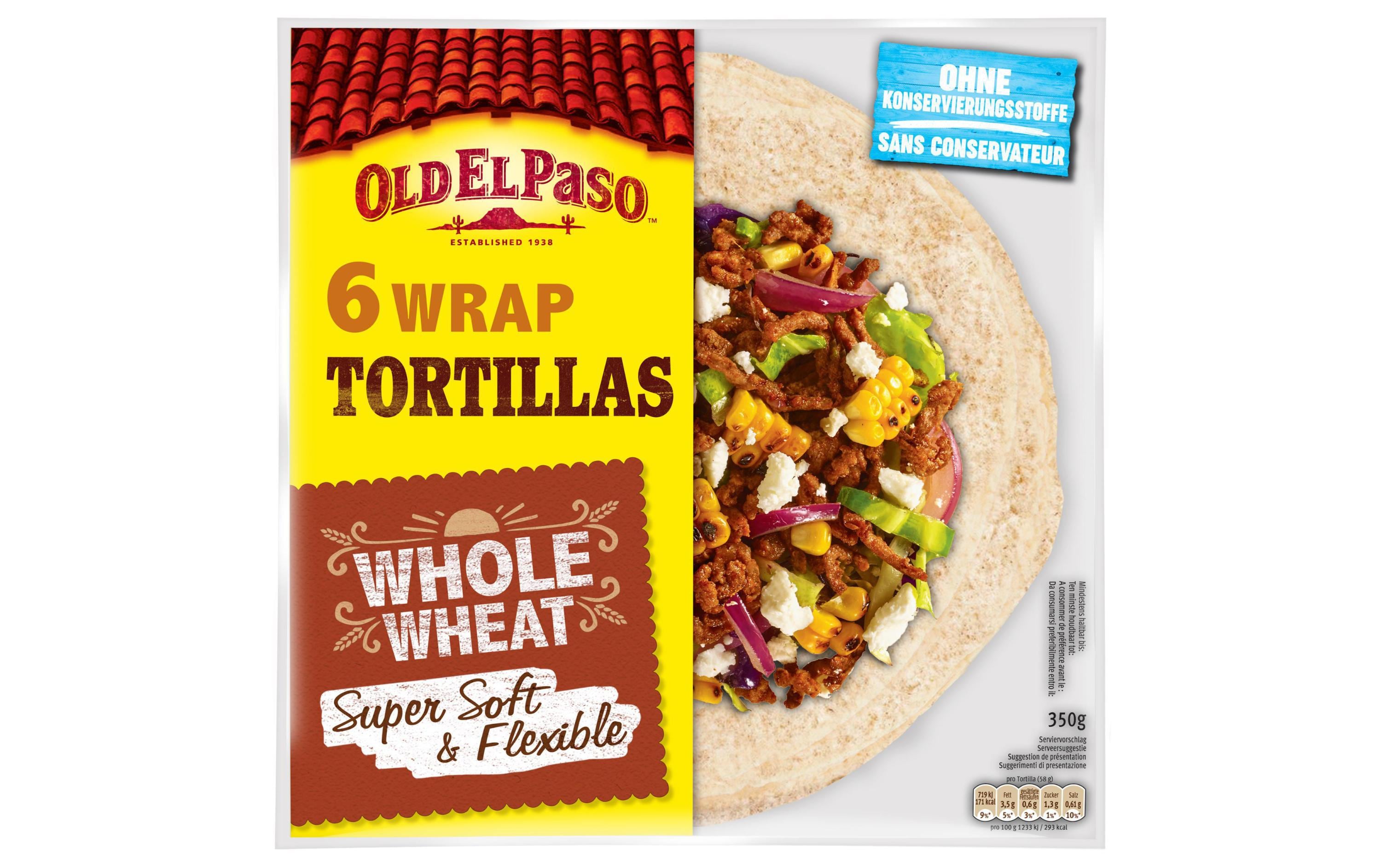 Old El Paso Whole Wheat Tortillas 6 Stück Old El Paso Whole Wheat Tortillas 6 Stück