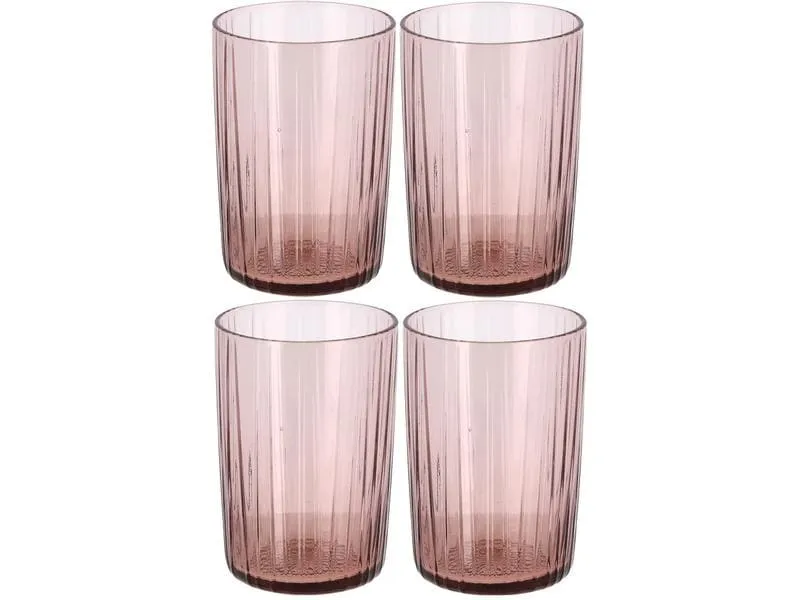 Bitz Trinkglas Kusintha 280 ml, 4 Stück, Hellpink