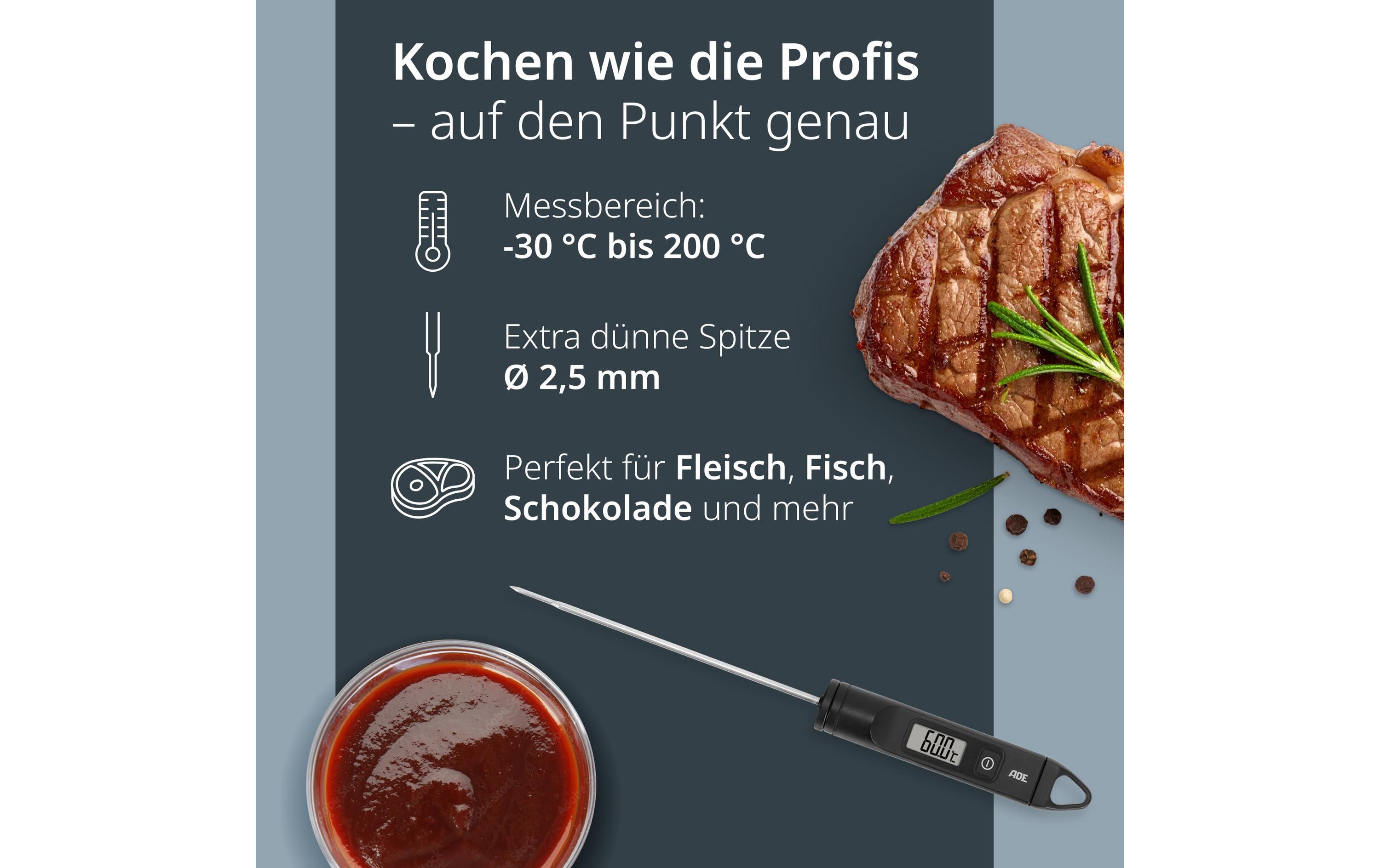 ADE Küchenthermometer digital Schwarz