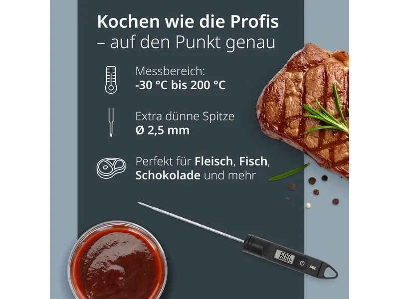 ADE Küchenthermometer digital Schwarz ADE Küchenthermometer digital Schwarz
