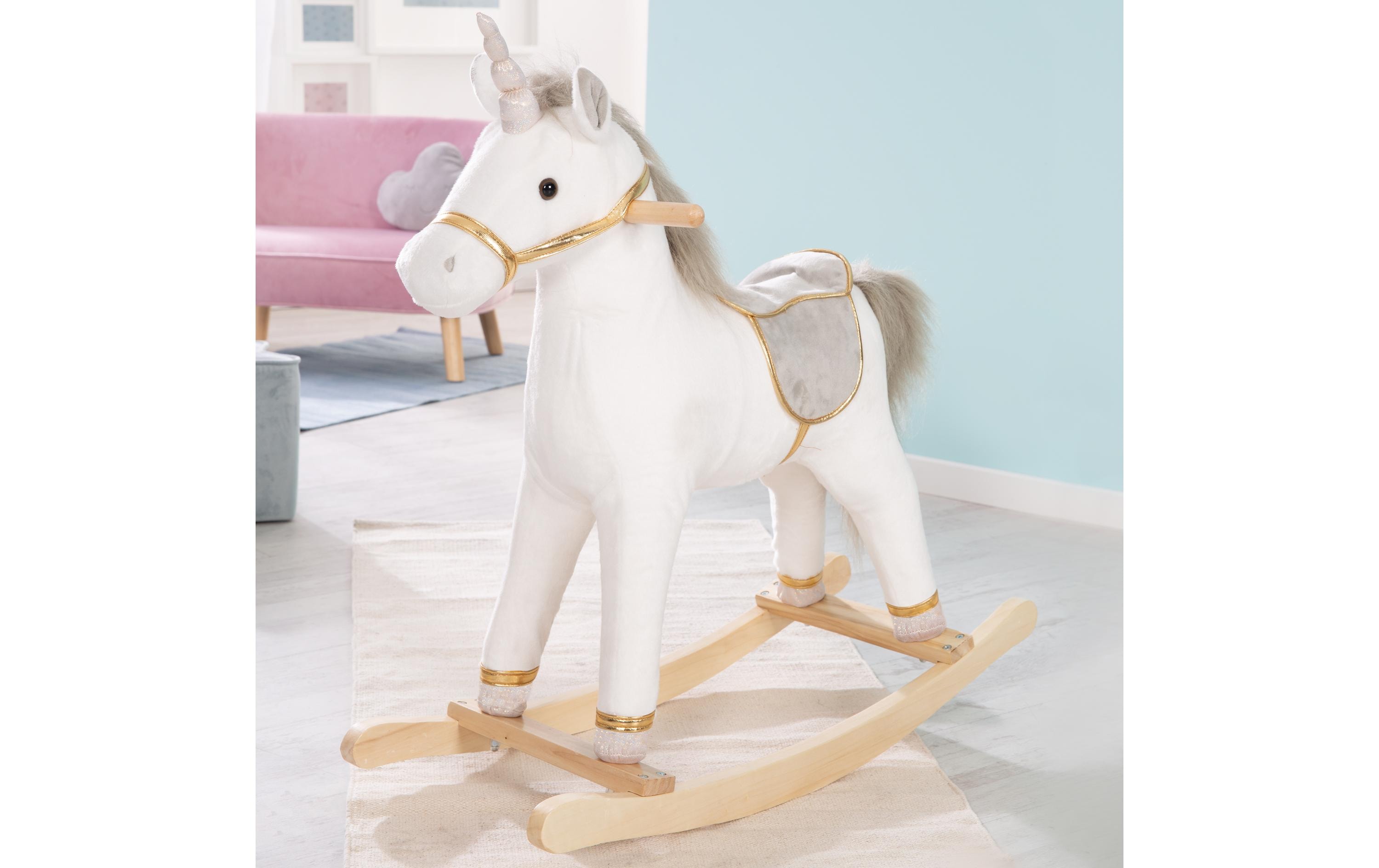 roba Schaukeltier Einhorn Gold/Grau/Weiss