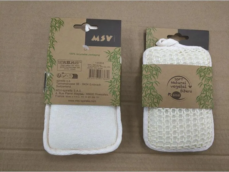 MSV Peelingschwamm aus Sisal 18.5 x 10.5 cm, Weiss MSV Peelingschwamm aus Sisal 18.5 x 10.5 cm, Weiss