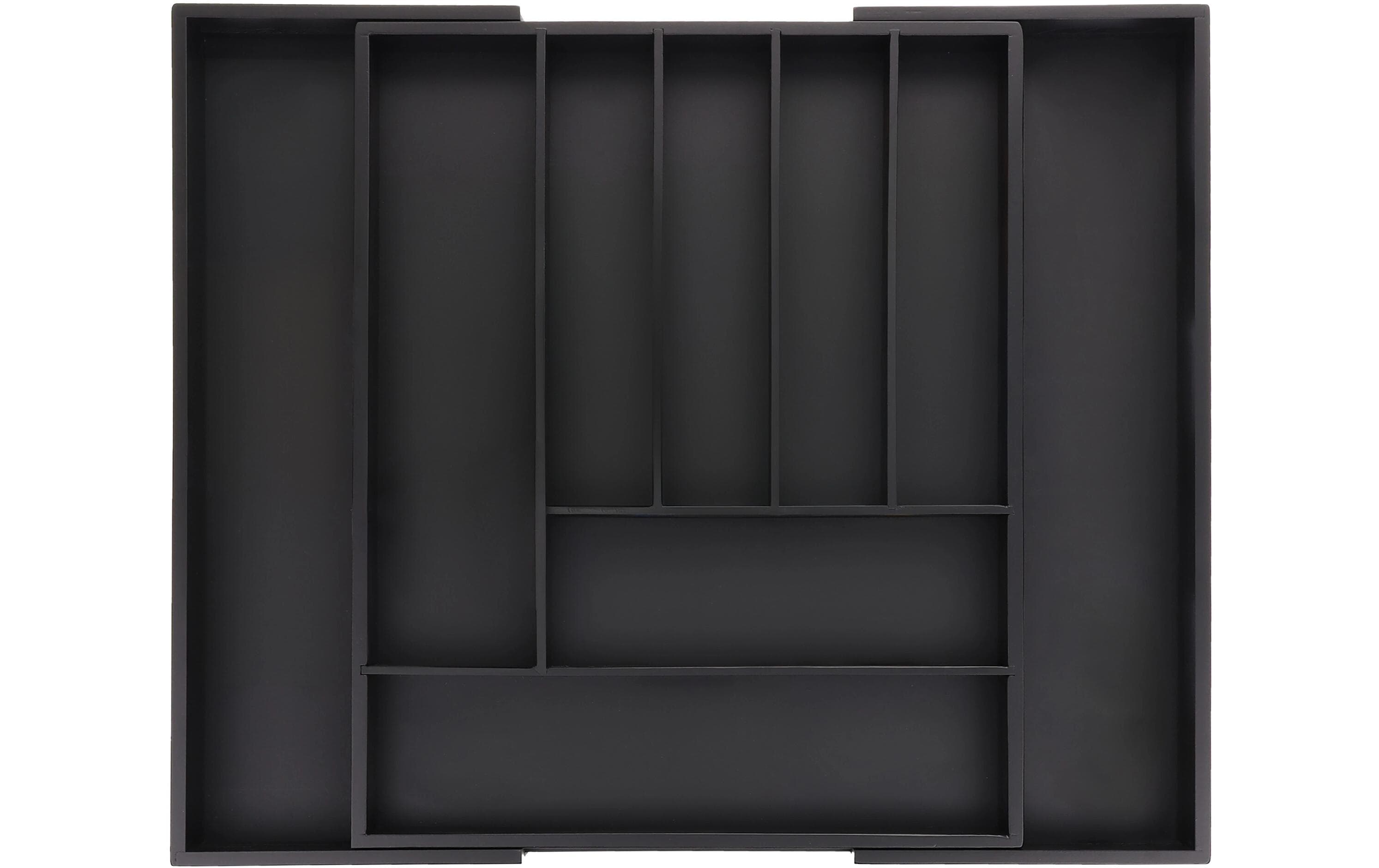 relaxdays Besteckkasten ausziehbar Schwarz