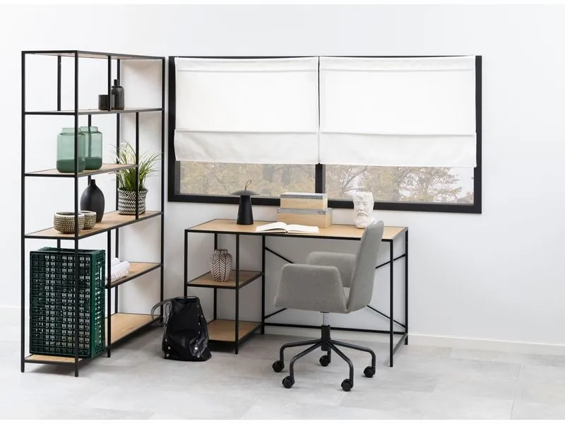 AC Design Regal Seaford 135 x 35 x 185 cm, Eiche/Schwarz