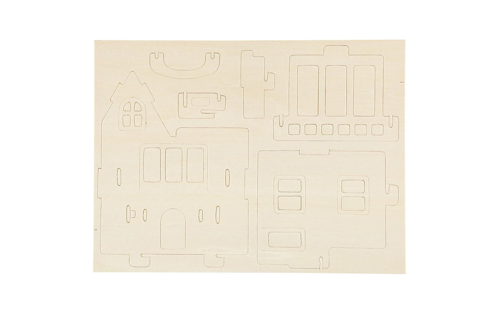 Creativ Company Mini-Haus 3D mit Balkon