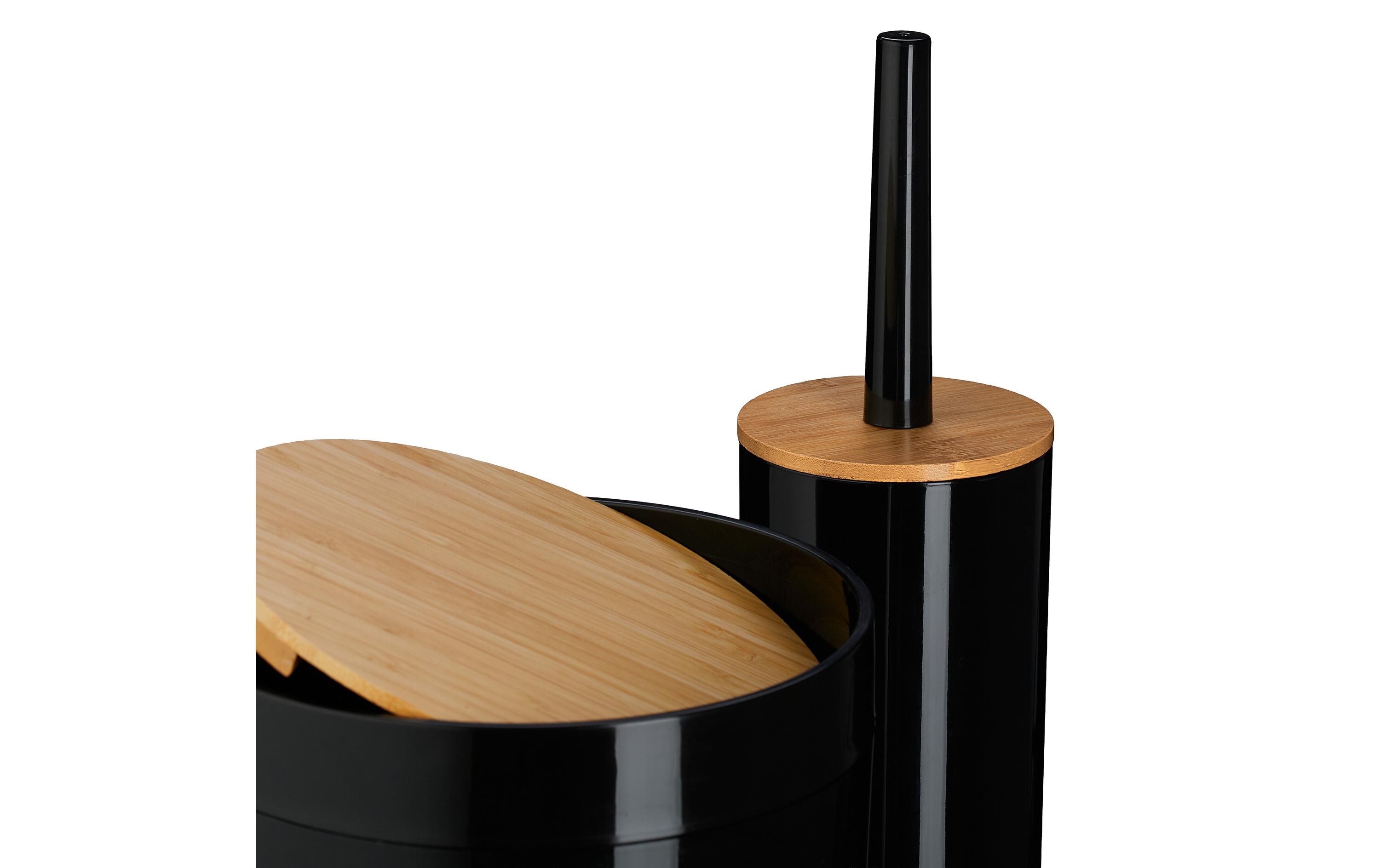 relaxdays Badezimmer-Set 7-teilig, Schwarz