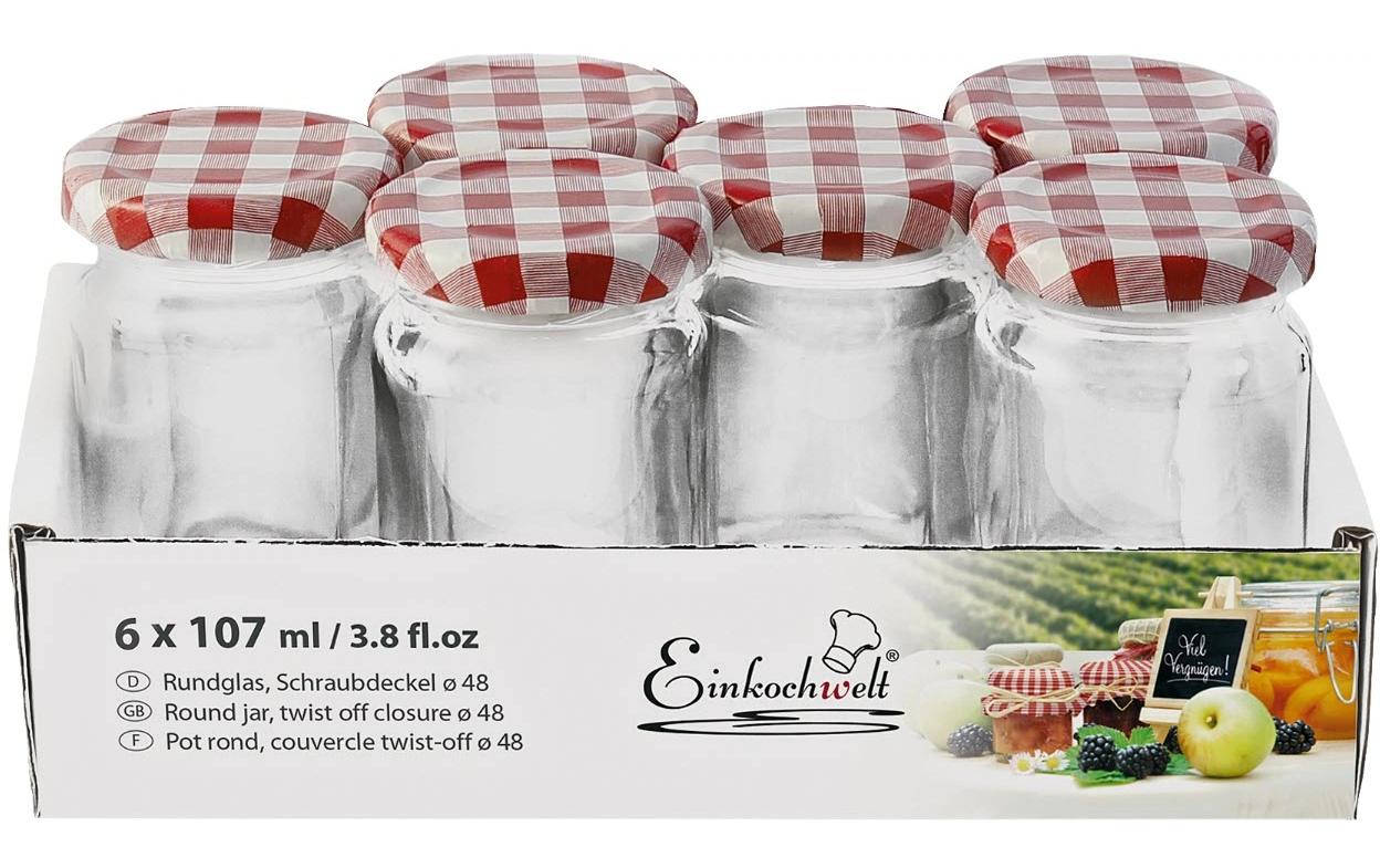 Einkochwelt Einmachglas 6 Stück, 107 ml, Ø 48 mm