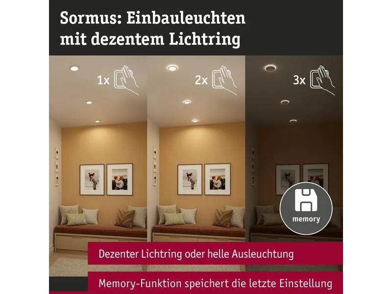 Paulmann Einbauleuchte LED Sormus 3er-Set Weiss