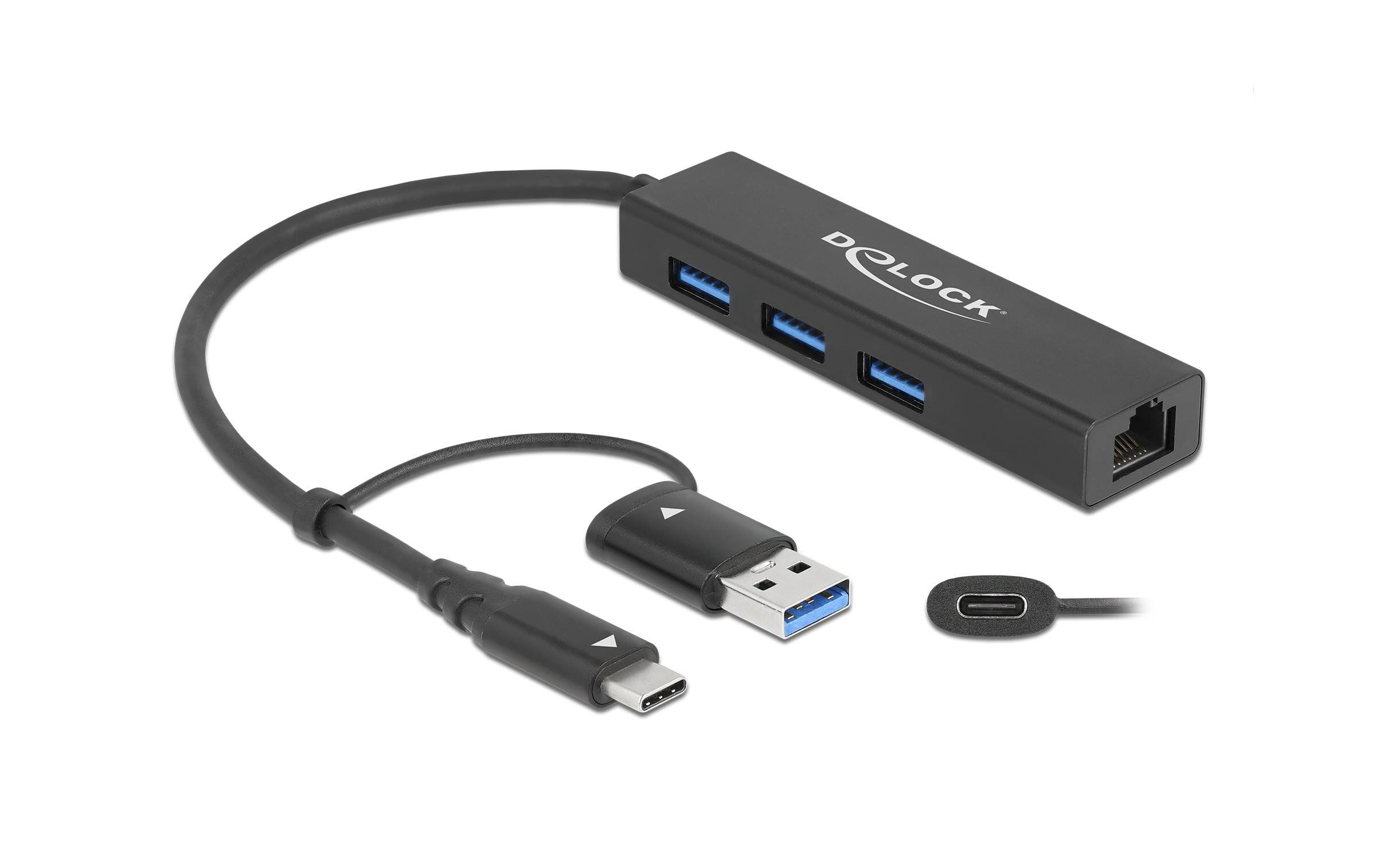 Delock USB-Hub 3.0 Typ-C + LAN Delock USB-Hub 3.0 Typ-C + LAN