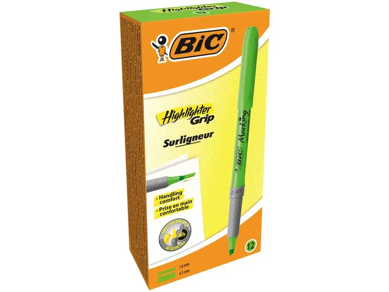 BIC Textmarker Brite Liner Grip 12 Stück, Grün BIC Textmarker Brite Liner Grip 12 Stück, Grün
