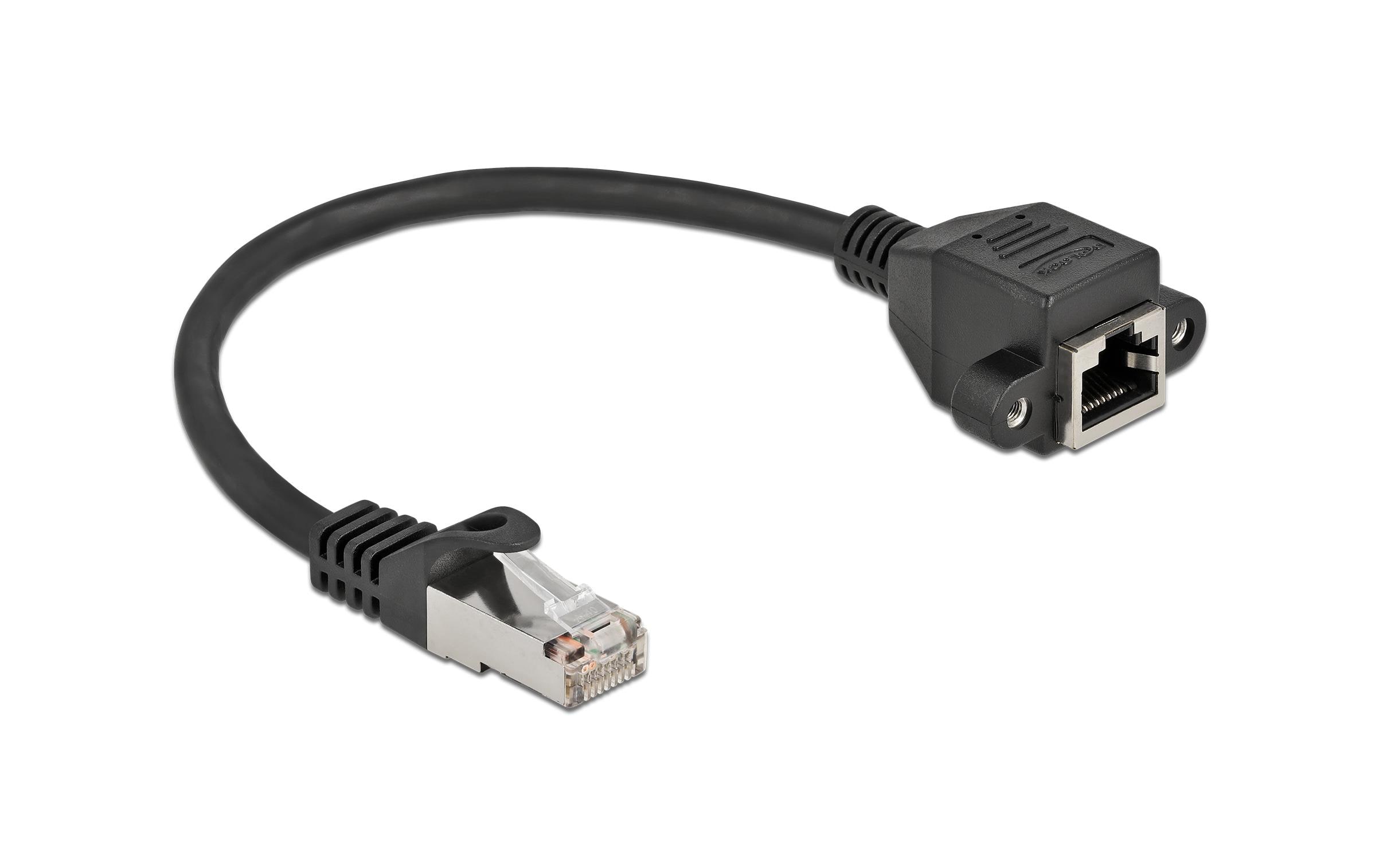 Delock Patchkabel Verlängerungskabel Cat 6A, S/FTP, 0.25 m, Schwarz Delock Patchkabel Verlängerungskabel Cat 6A, S/FTP, 0.25 m, Schwarz