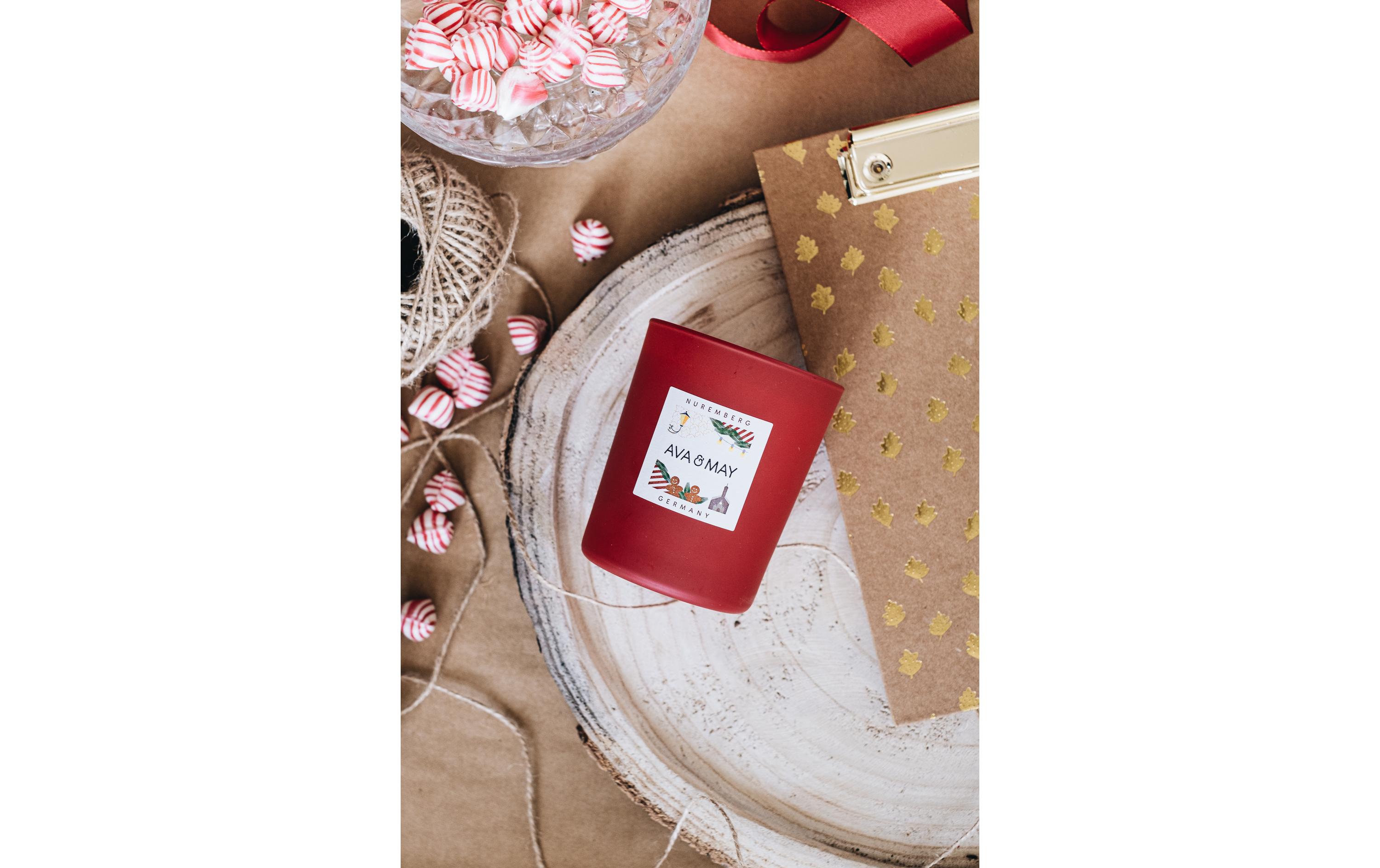 AVA & MAY Kerzenglas Nürnberg, Rot