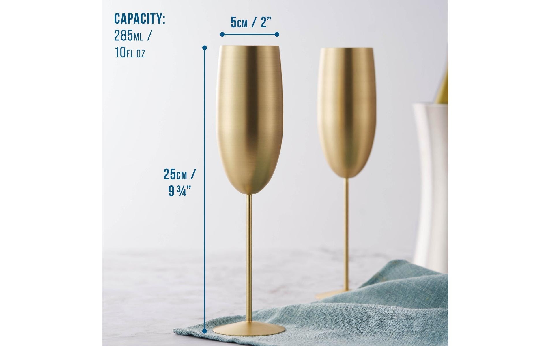 Oak & Steel Sektglas 285 ml, 4 Stück, Gold matt