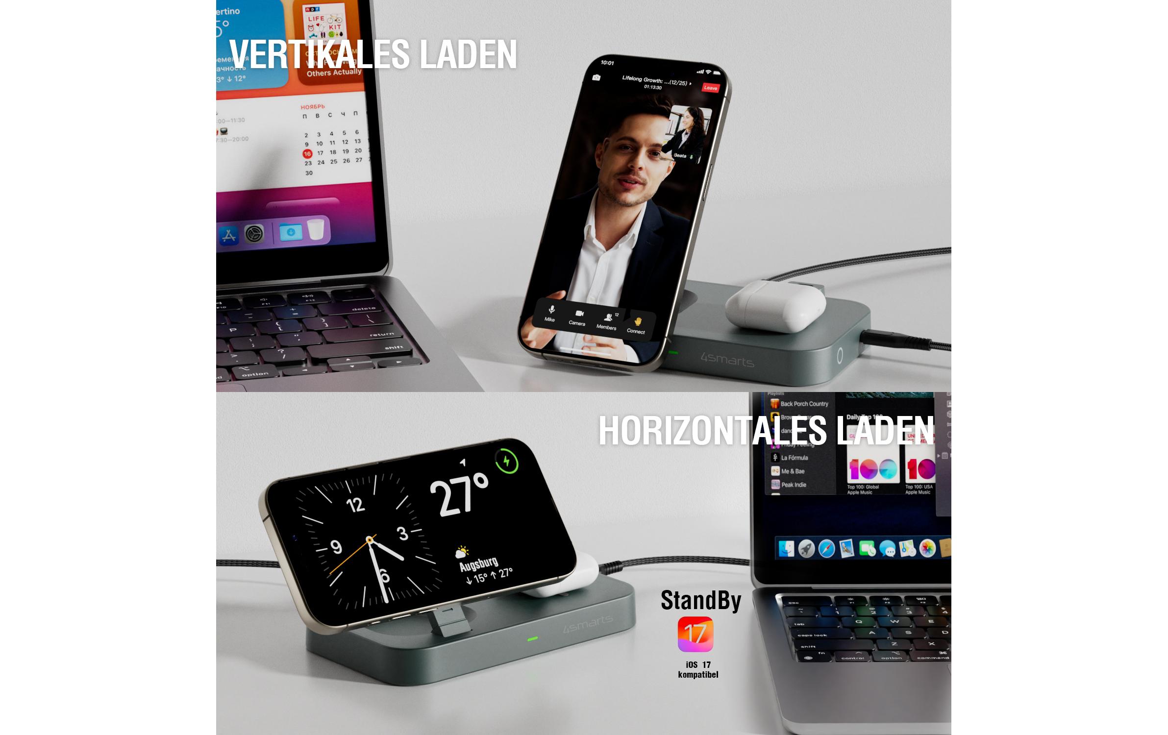 4smarts Wireless Charger Qi2 Schwarz 4smarts Wireless Charger Qi2 Schwarz