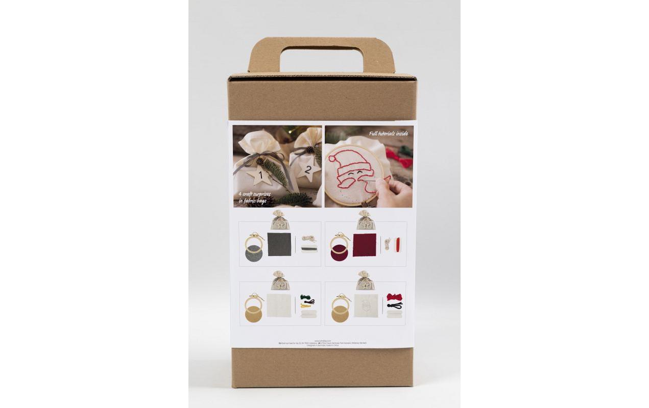 Creativ Company Adventskalender Bastelset Sticken, 4 Stück