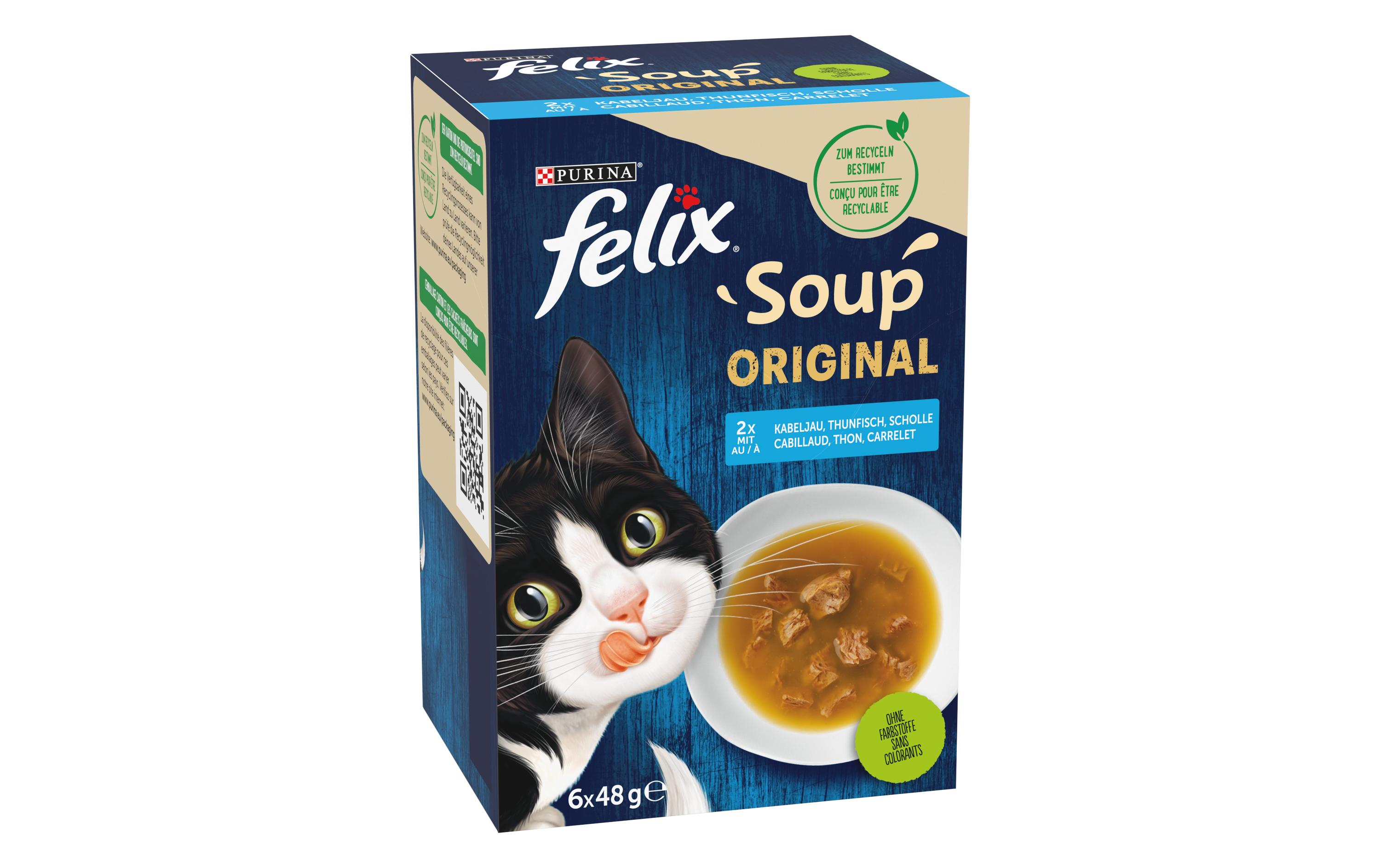 Felix Nassfutter Soup Original Fisch 6 x 48g