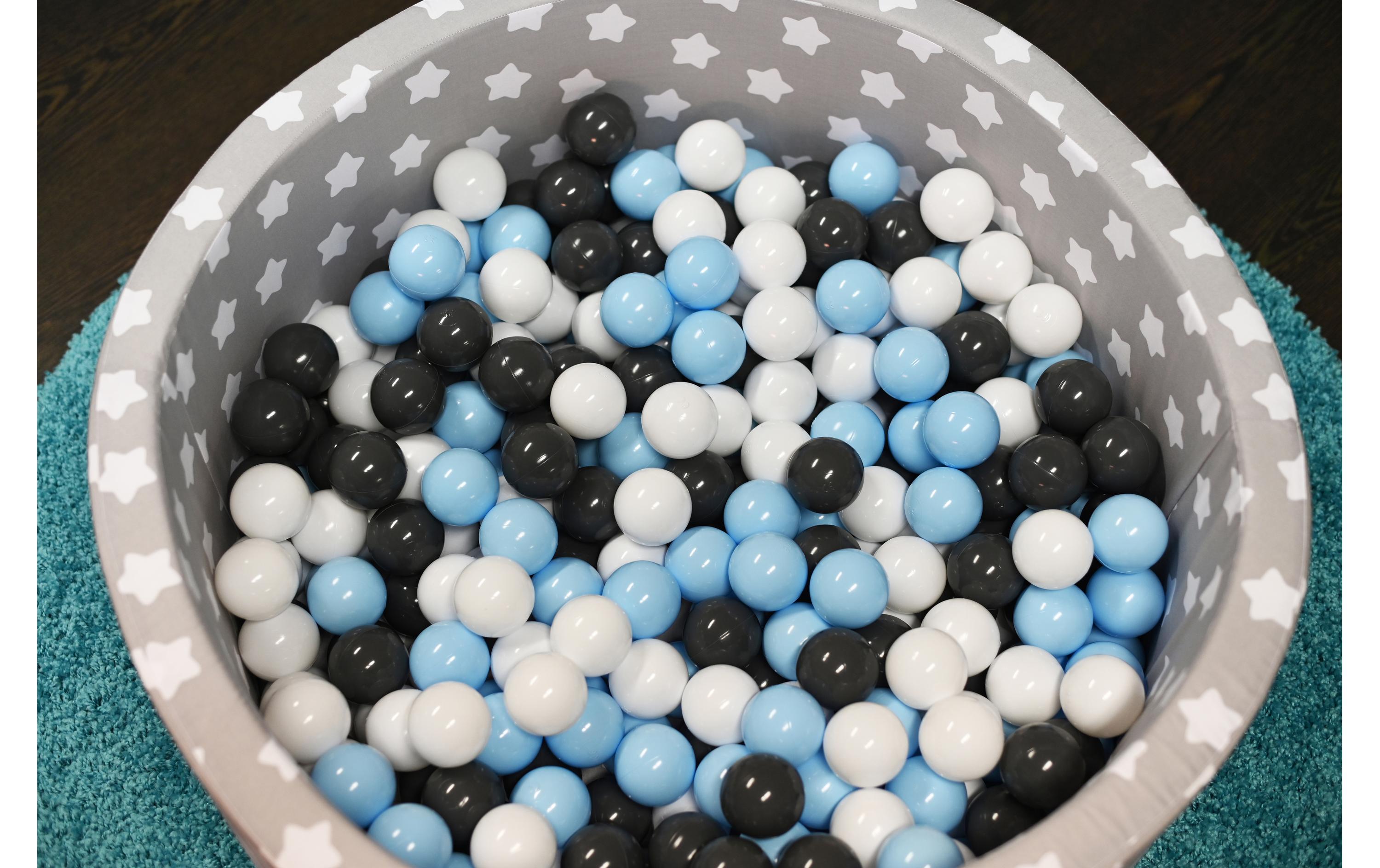 Knorrtoys Bällebad Grey White Stars 300 Bälle creme/grey/lightblue