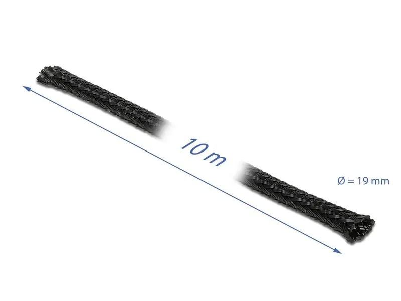 Delock Kabelschlauch 10mx19mm, dehnbar Schwarz Delock Kabelschlauch 10mx19mm, dehnbar Schwarz