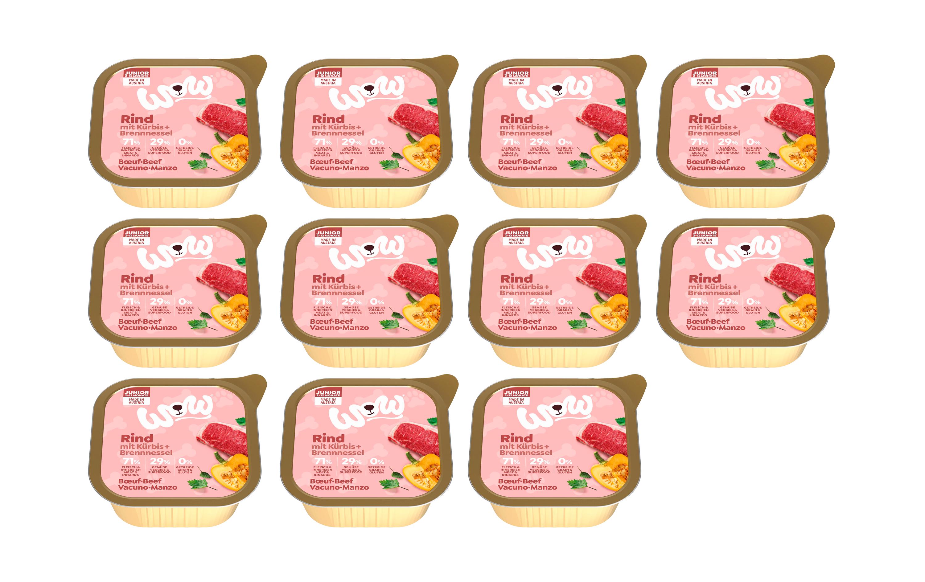 WOW Nassfutter Junior Rind Schale, 11 x 150 g