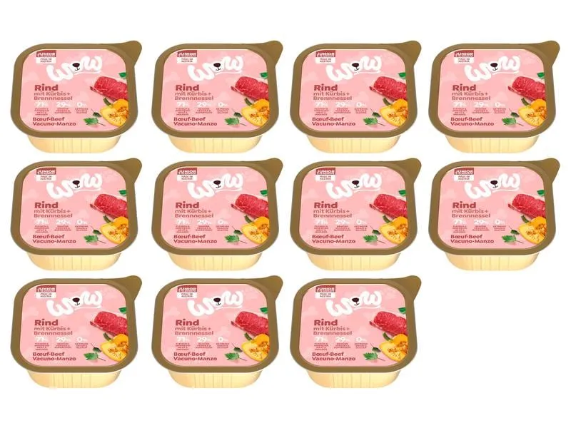 WOW Nassfutter Junior Rind Schale, 11 x 150 g