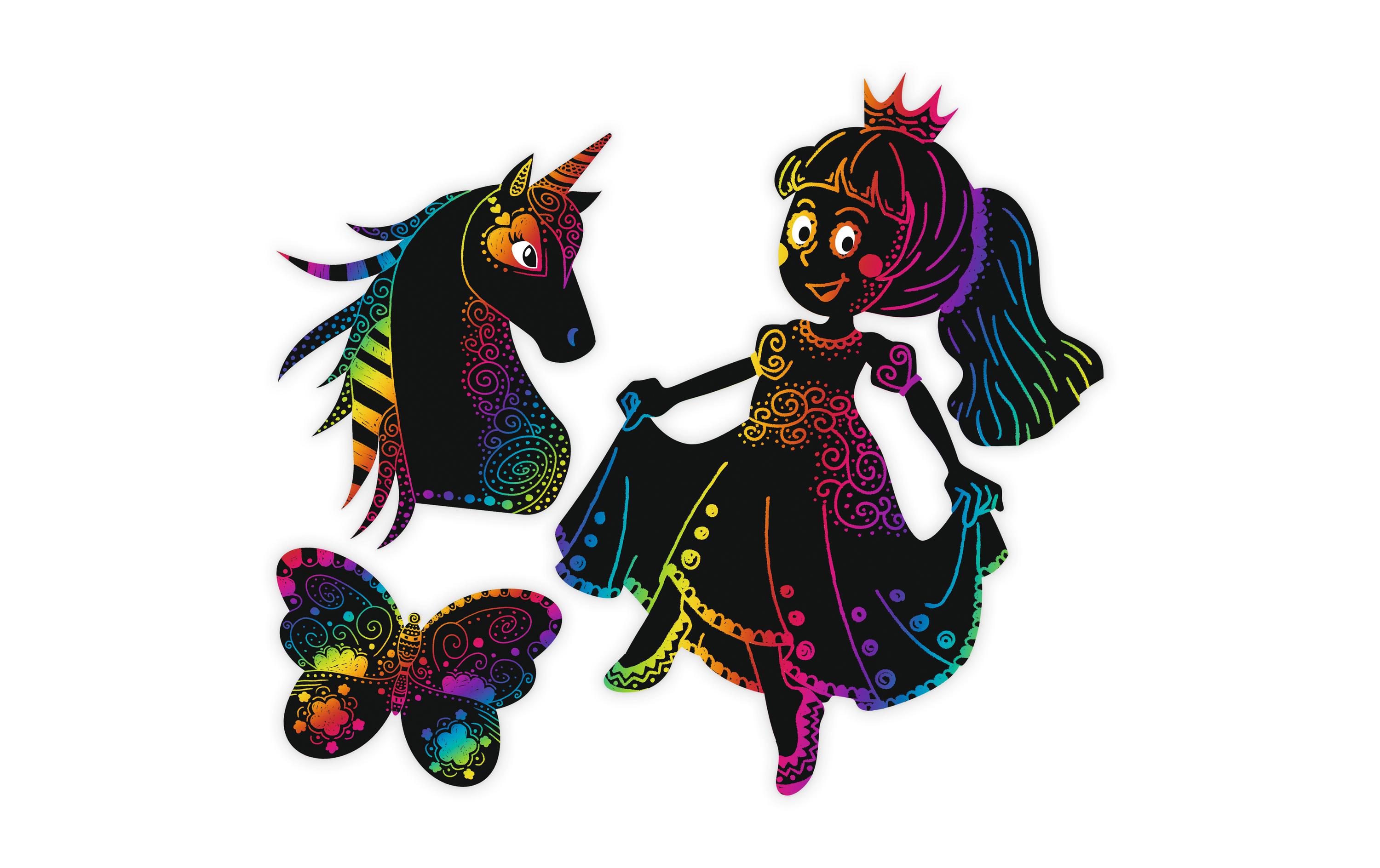 URSUS Bastelset Kratzbilder Girls 6-teilig