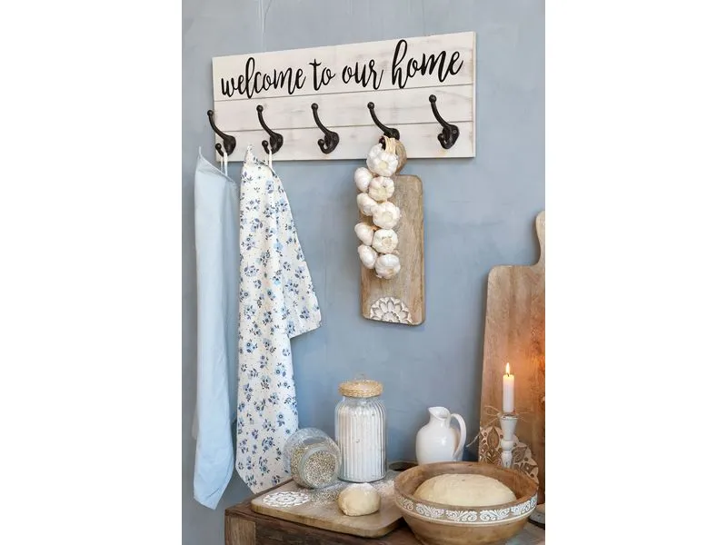 Chic Antique Wandhaken welcome to our home, Crème Chic Antique Wandhaken welcome to our home, Crème