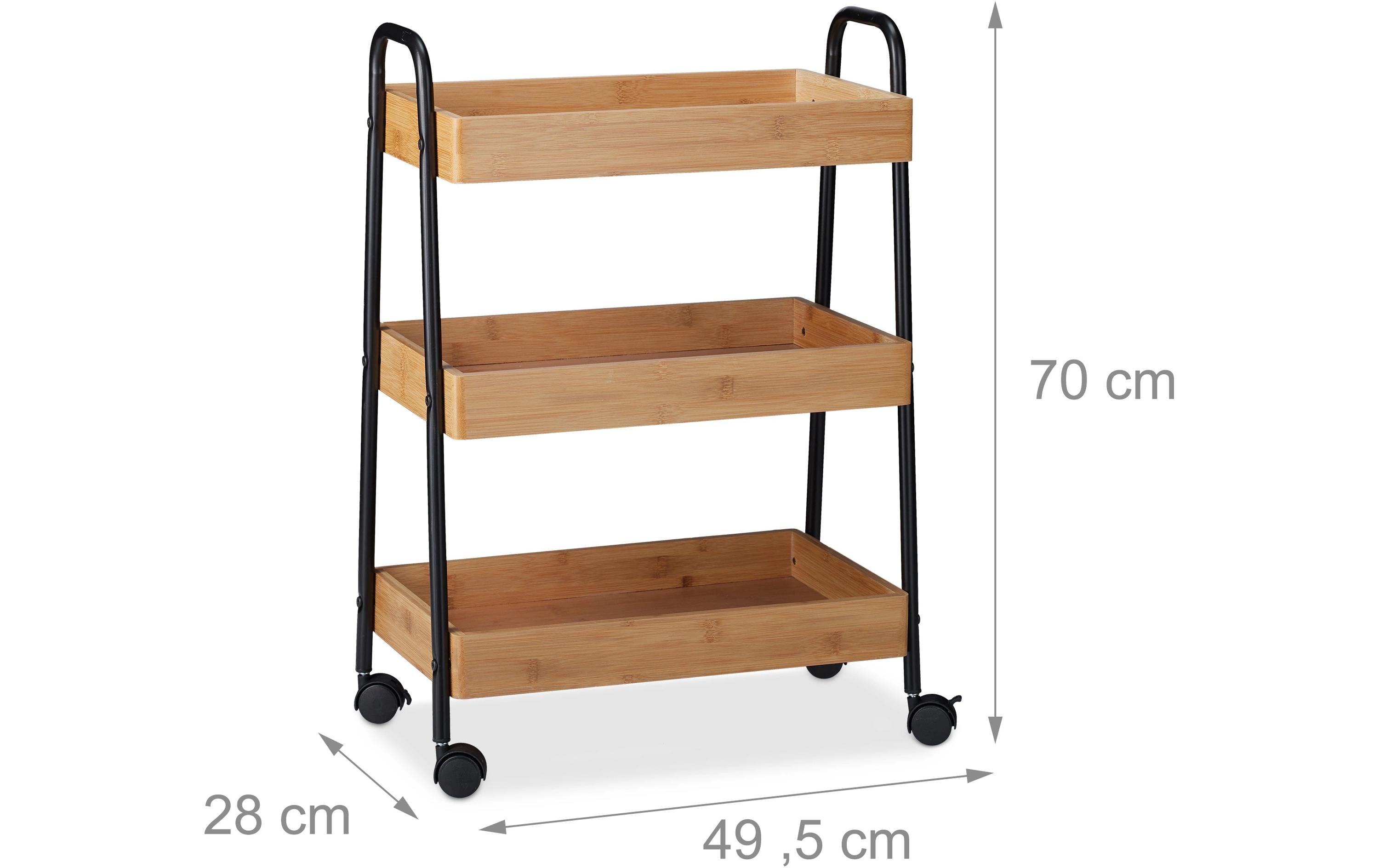 relaxdays Servierwagen 70 x 49.5 x 28 cm