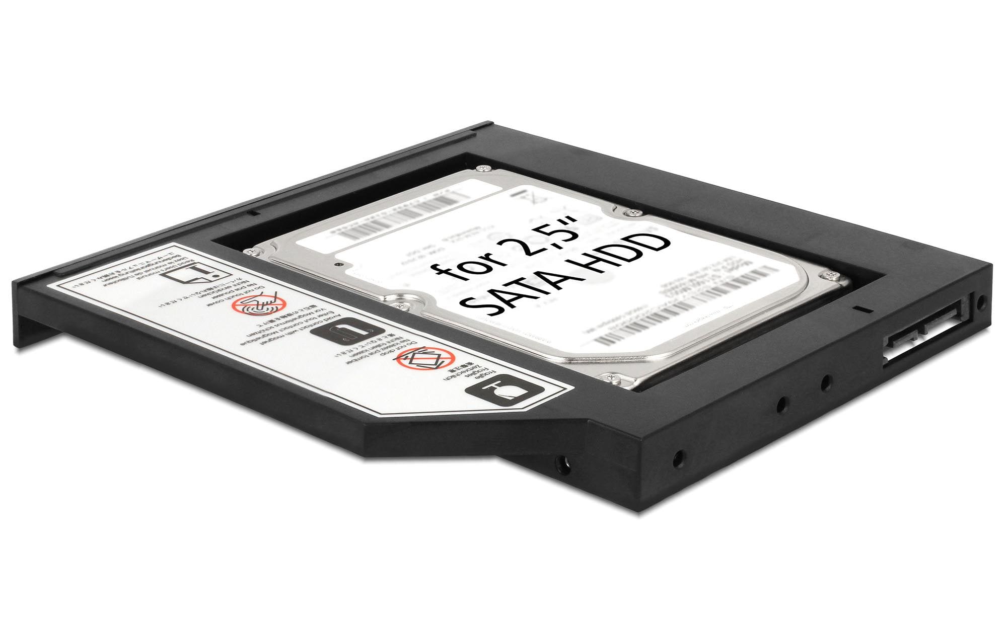 Delock DVD-Schacht Adapter für 2.5 SATA SSD für 2.5 SATA HDD&SSD