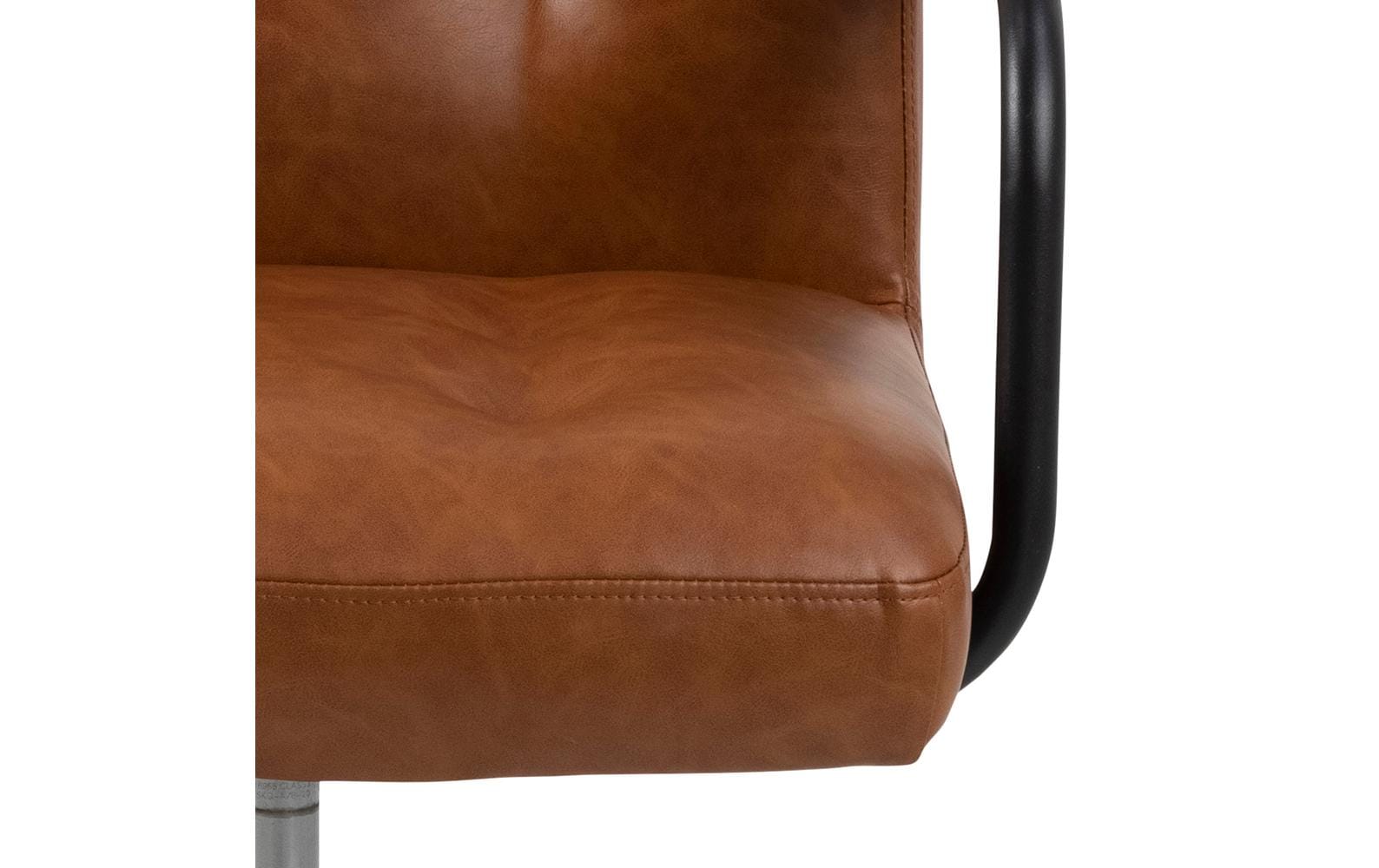 AC Design Bürostuhl Cosmo, mit Polsterrücken und Armlehnen, Cognac