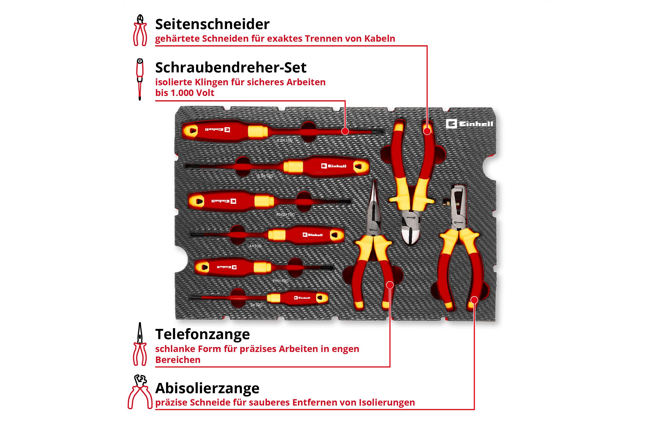 Einhell E-Case VDE, 9-tlg., isoliert
