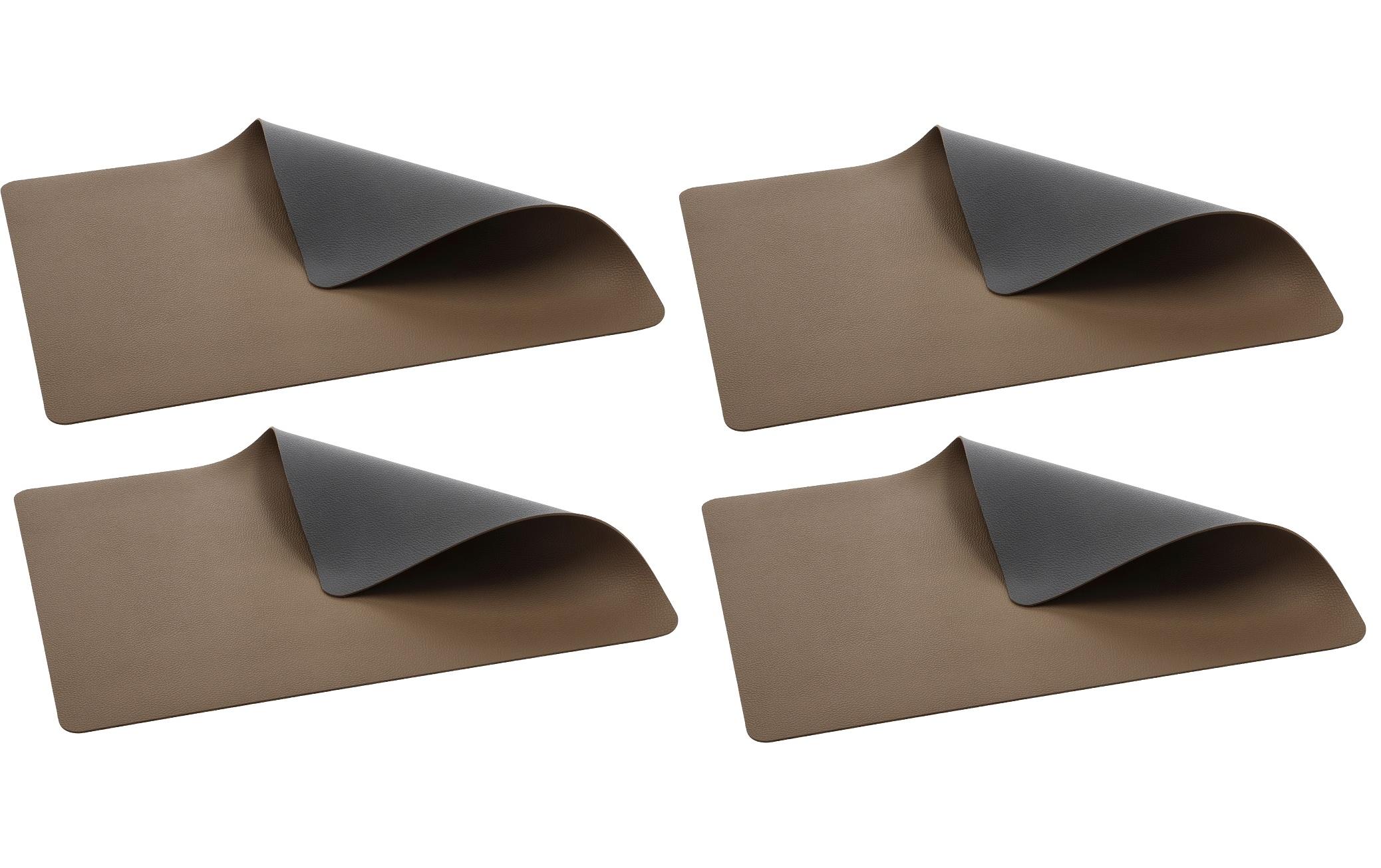 Bitz Tischset 33 cm x 46 cm, 4 Stück, Holz/Titan